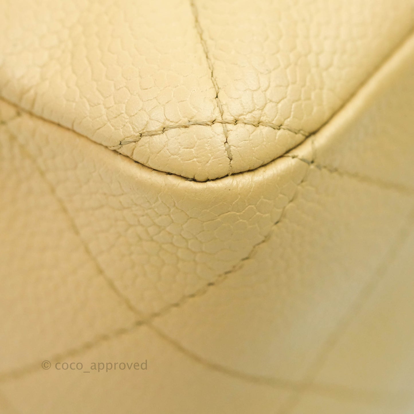 Chanel Jumbo Single Flap Beige Caviar Silver Hardware