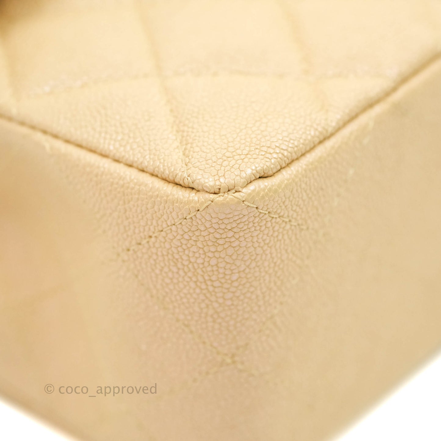 Chanel Classic Small S/M Flap Iridescent Beige Caviar Gold Hardware 19S