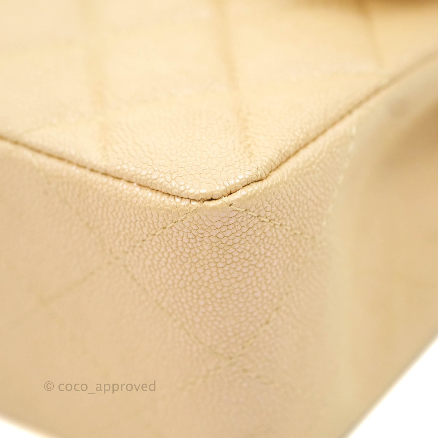 Chanel Classic Small S/M Flap Iridescent Beige Caviar Gold Hardware 19S