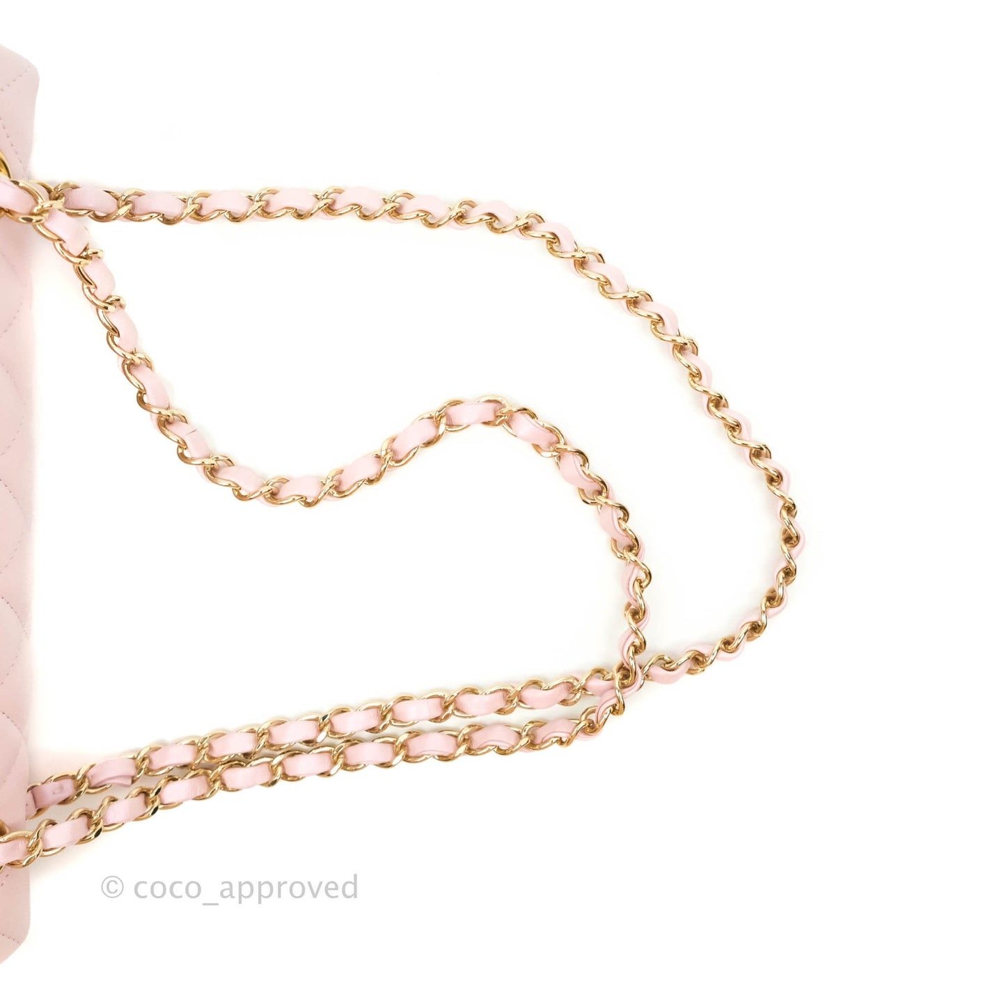 Chanel Quilted M/L Medium Double Flap Bag Iridescent Pink Calfskin Gold Hardware 21S
