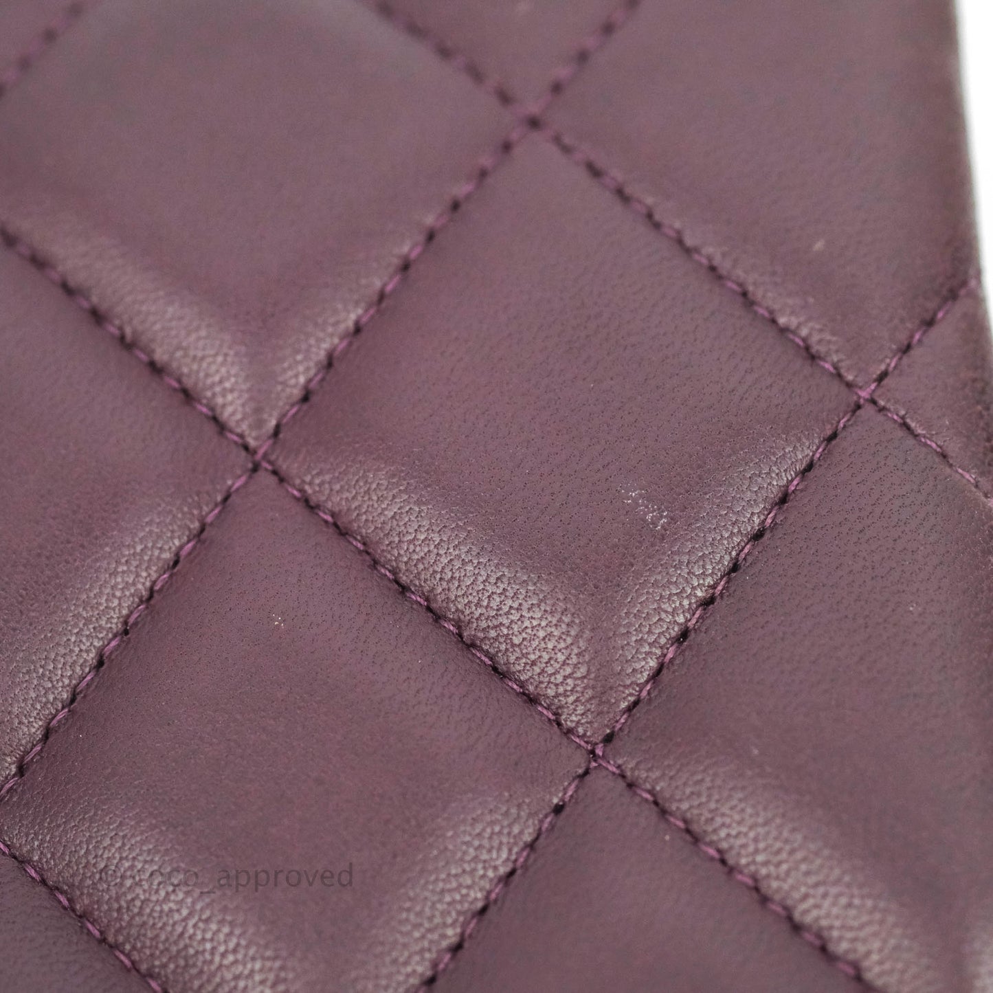 Chanel Quilted Jumbo Double Flap Plum Lambskin Gun Metal