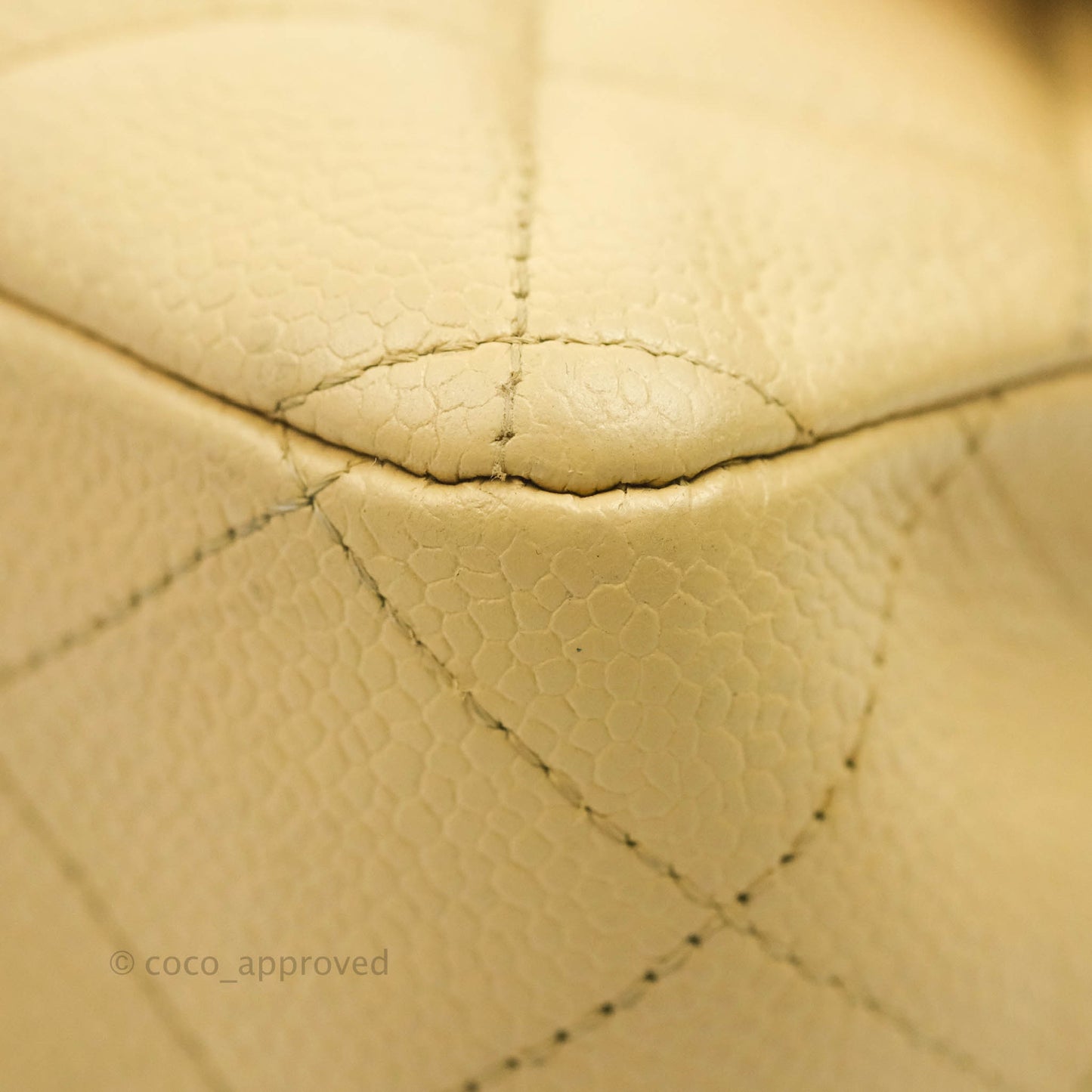 Chanel Jumbo Single Flap Beige Caviar Silver Hardware