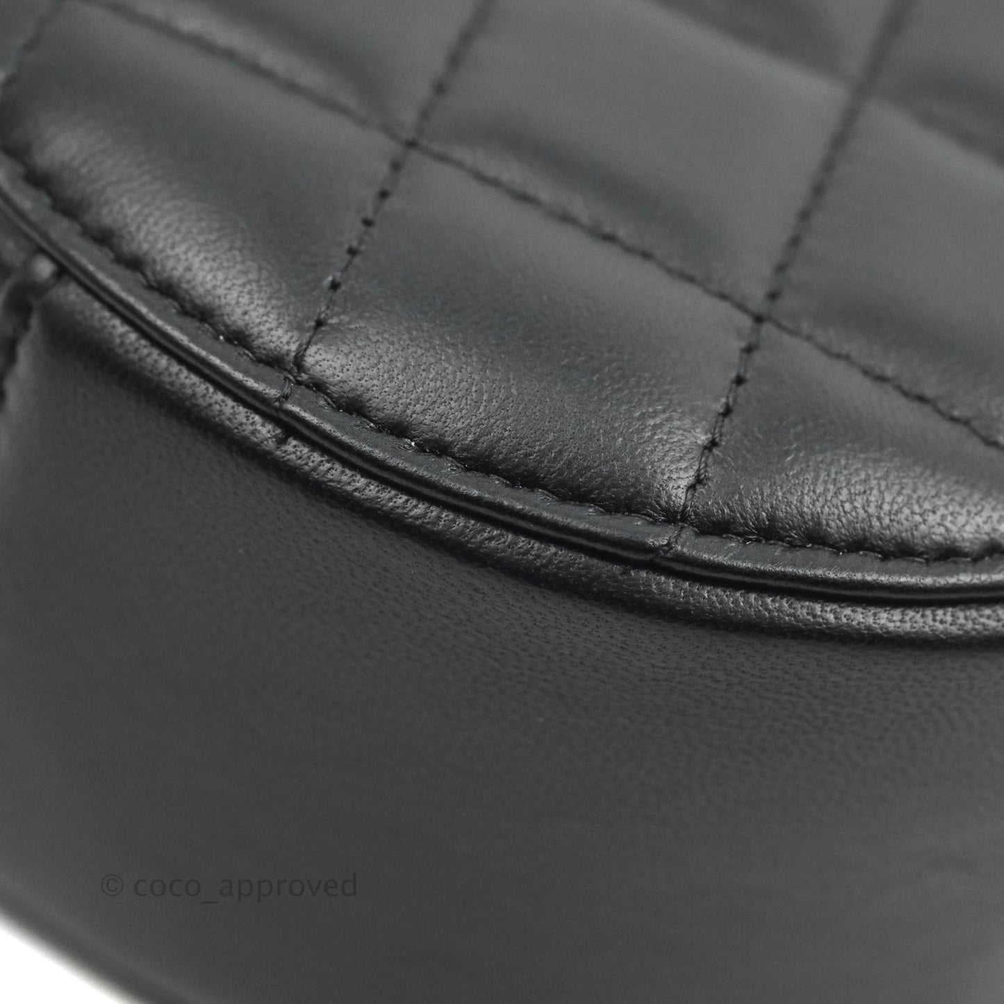 Chanel Quilted Round Pearl Crush Clutch With Chain Black Lambskin Gold Hardware