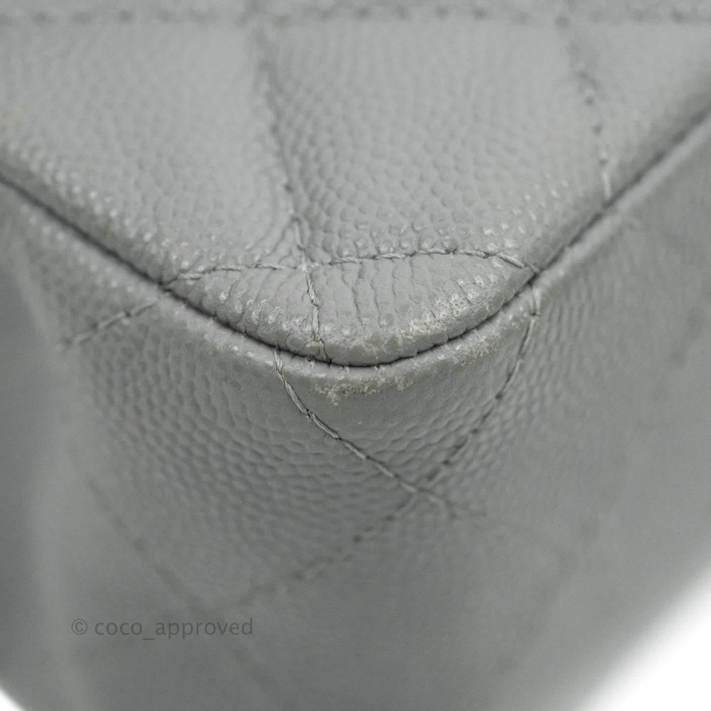 Chanel Small Classic Quilted Flap Grey Caviar Gold Hardware 20C