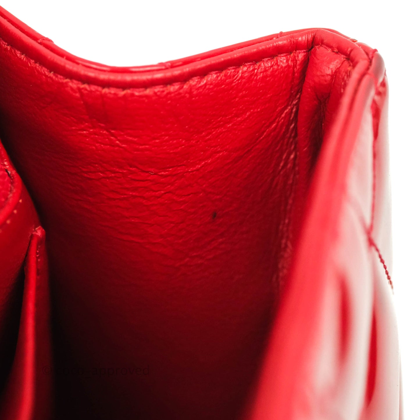 Chanel Quilted Jumbo Red Patent Silver Hardware 10C