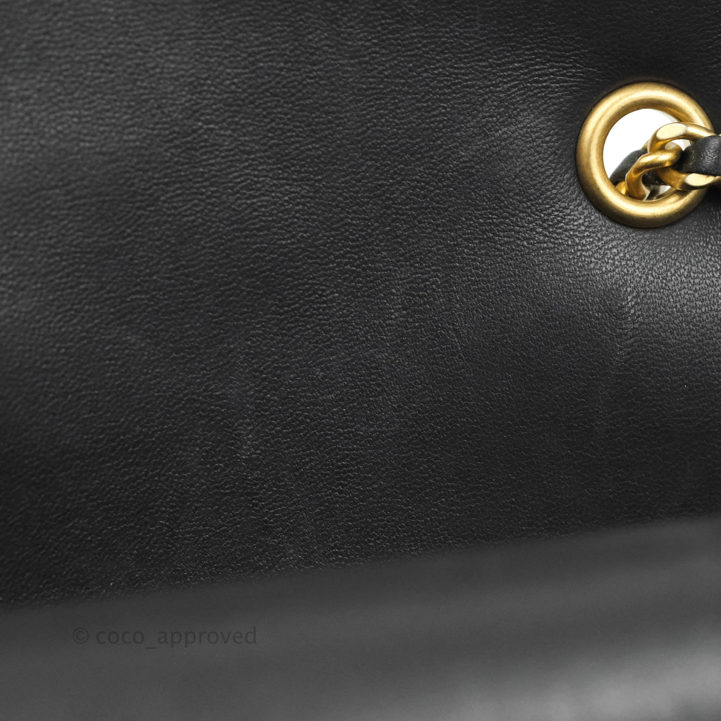 Chanel Small Enamel CC Flap Bag Quilted Iridescent Grey Lambskin Aged Gold Hardware