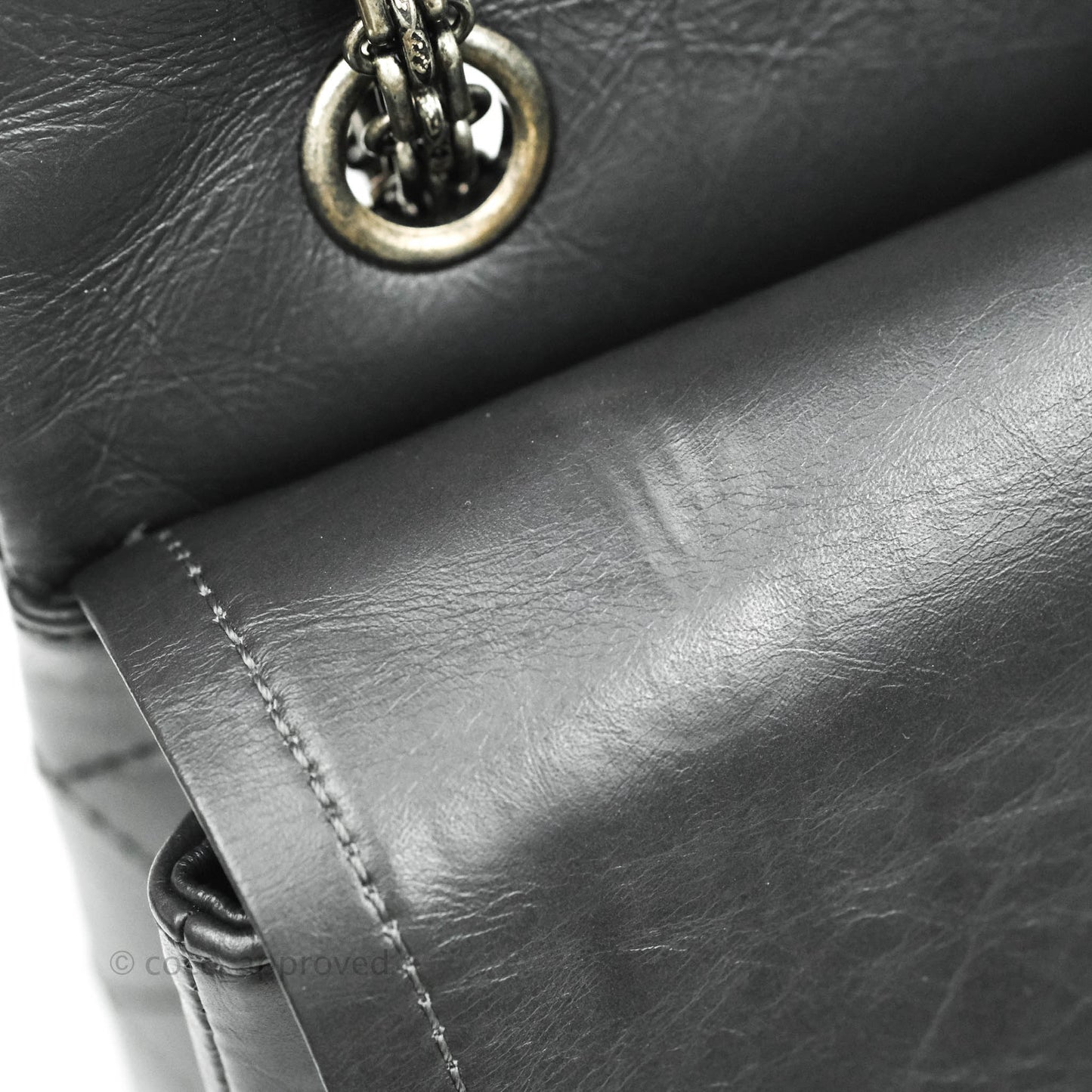 Chanel Reissue 227 Quilted Dark Grey Aged Calfskin Ruthenium Hardware