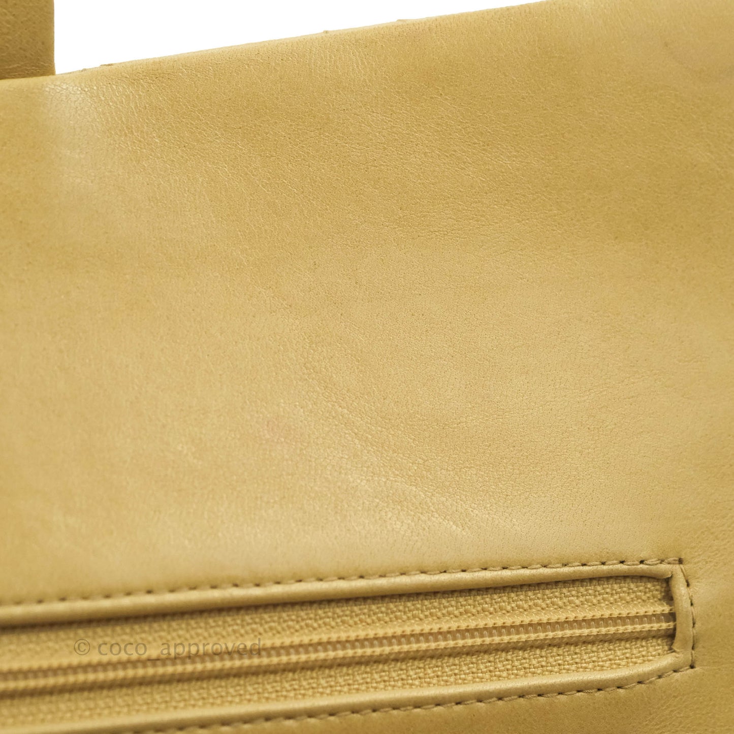 Chanel Vintage Classic M/L Medium Double Flap Bag Beige Lambskin 24K Gold Hardware