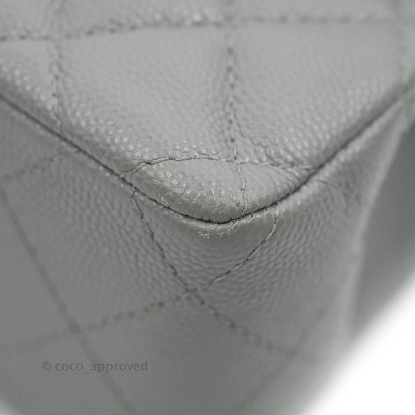 Chanel Small Classic Quilted Flap Grey Caviar Gold Hardware 20C