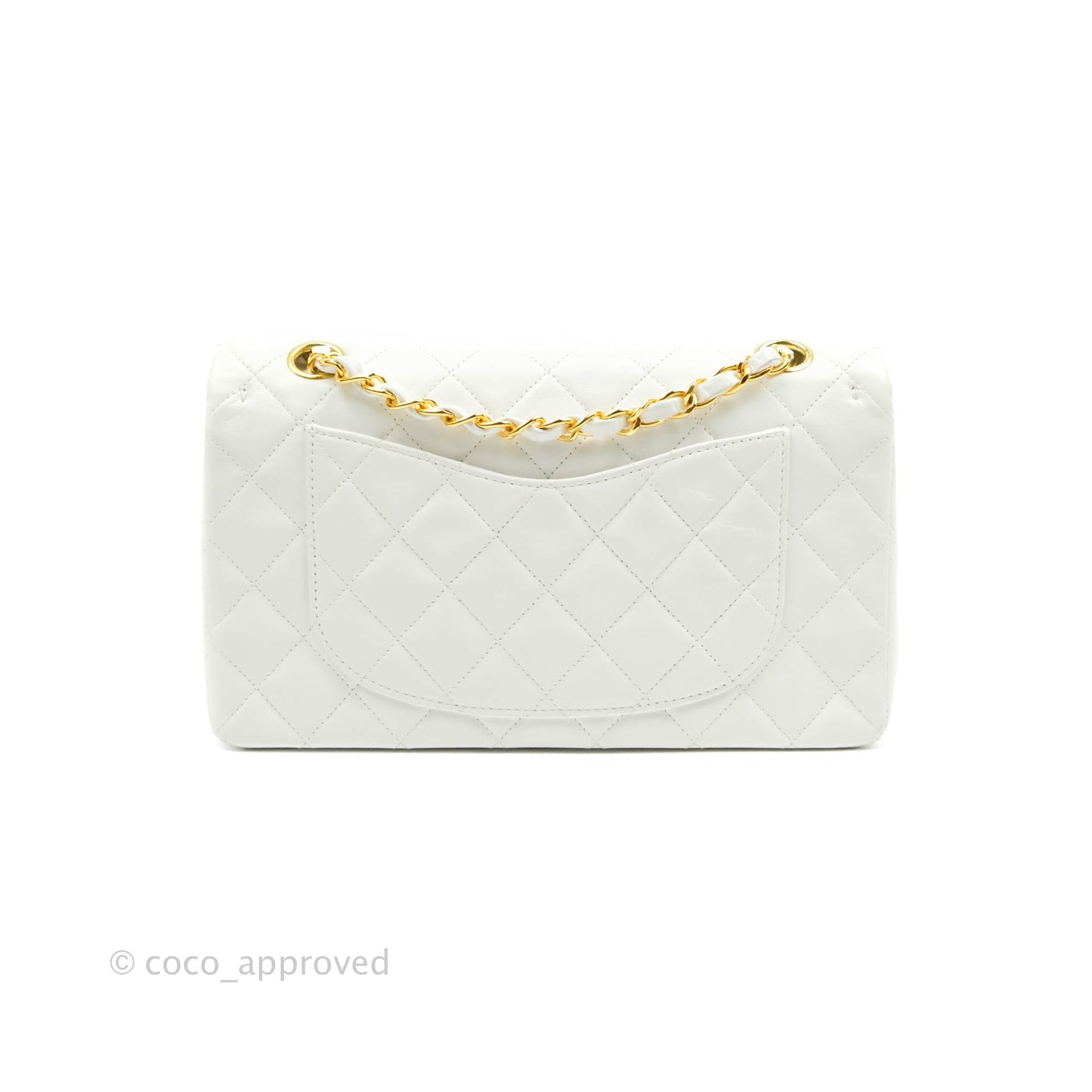 Chanel Classic Vintage Small S/M Flap White Lambskin 24K Gold Hardware