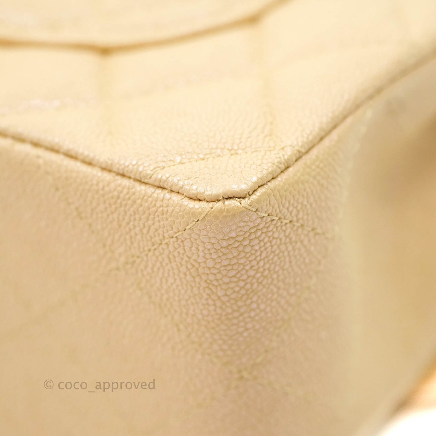 Chanel Classic Small S/M Flap Iridescent Beige Caviar Gold Hardware 19S