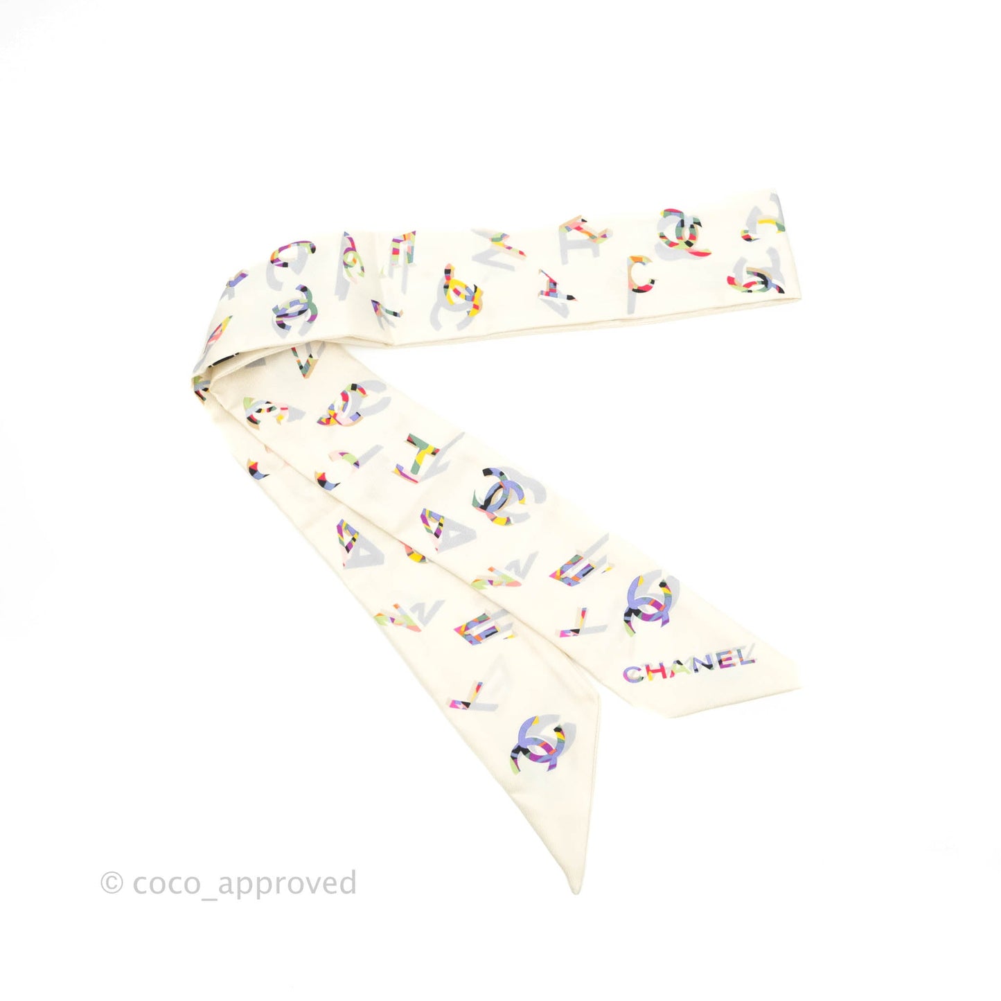 Chanel Silk Twilly in Pale Beige