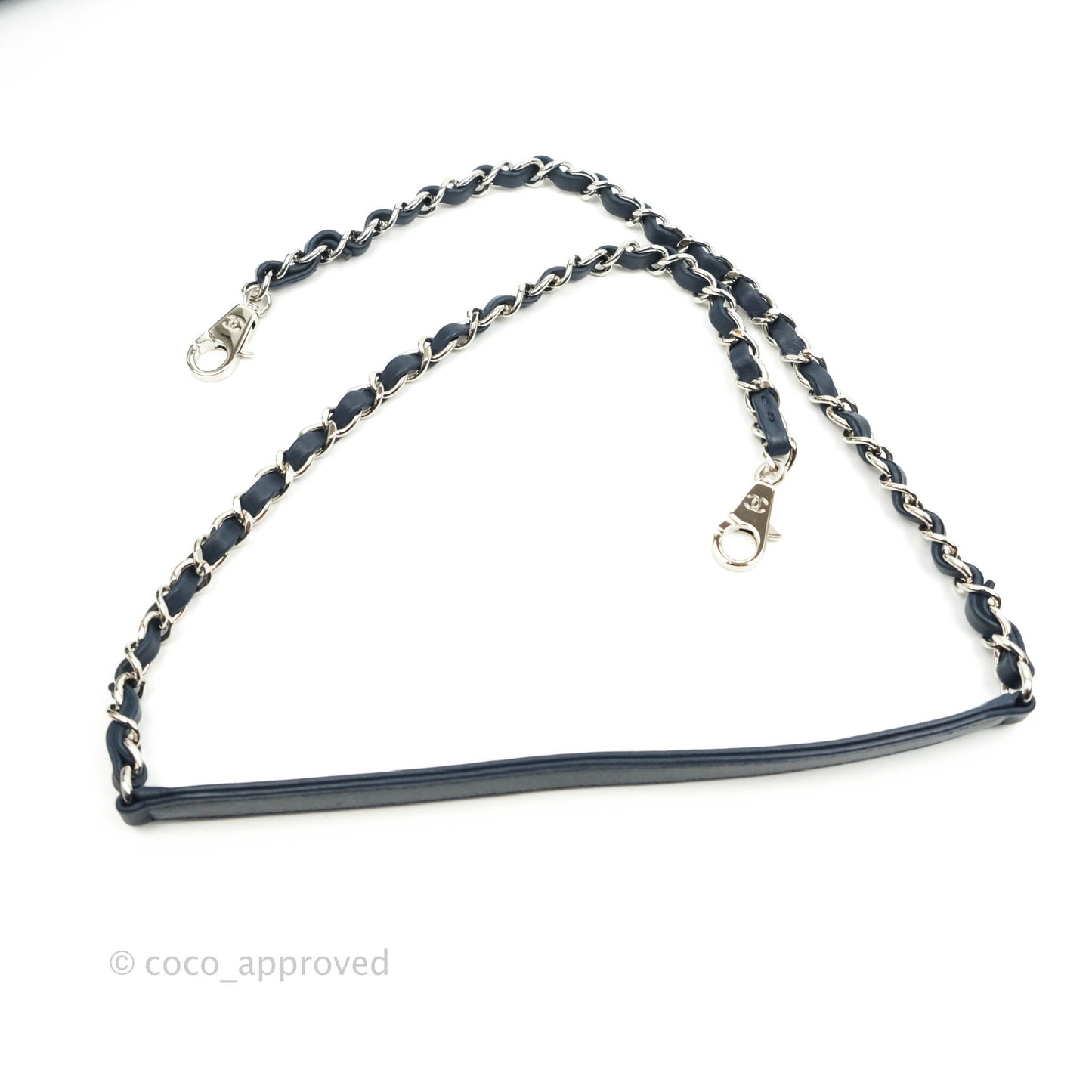 Chanel Medium (Small) Quilted Coco Handle Flap Navy Denim Silver Hardware