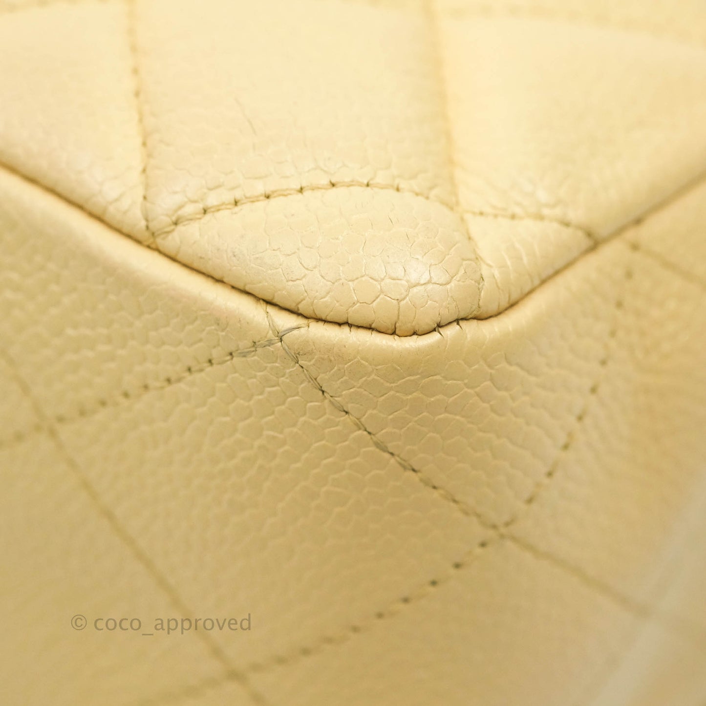 Chanel Jumbo Single Flap Beige Caviar Silver Hardware