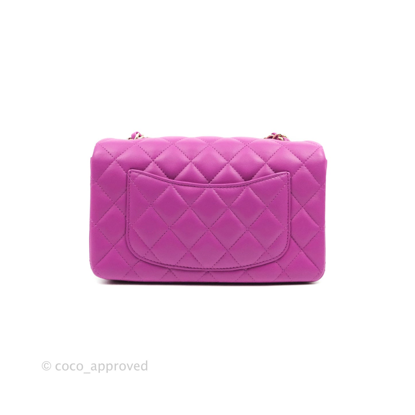Chanel Quilted Mini Rectangular Purple Lambskin Gold Hardware