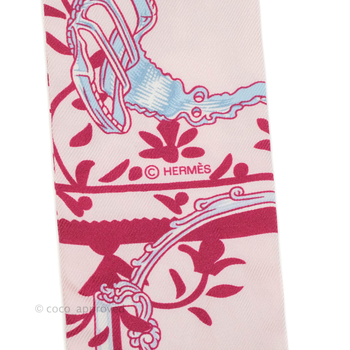 Hermès Silk Twilly Light Pink Blue