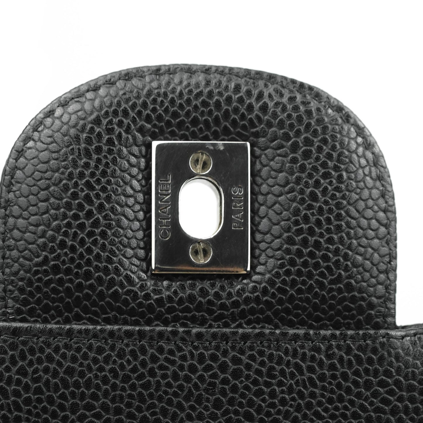 Chanel Single Flap Maxi Caviar Black Silver Hardware