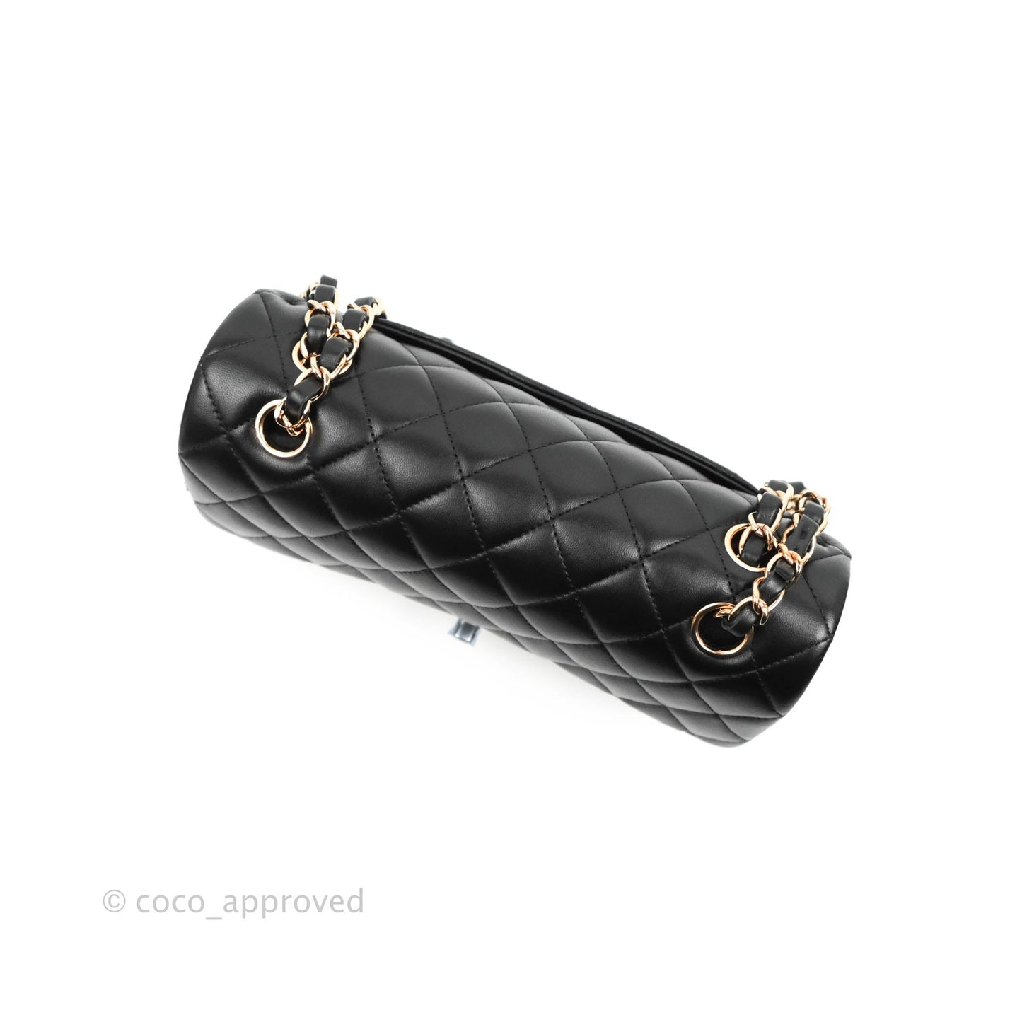 Chanel Classic Small S/M Flap Black Lambskin Rose Pink-Gold Hardware