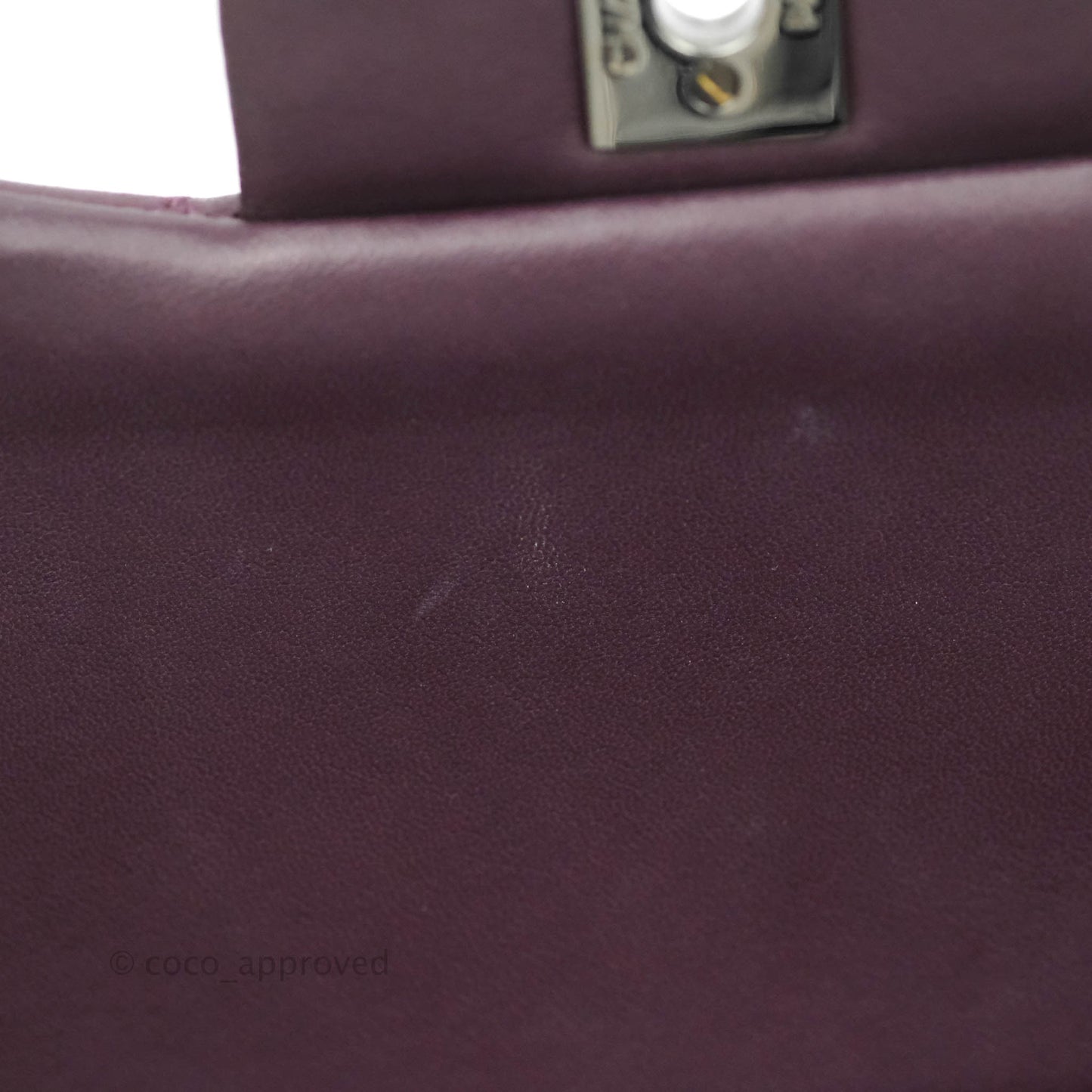 Chanel Quilted Jumbo Double Flap Plum Lambskin Gun Metal