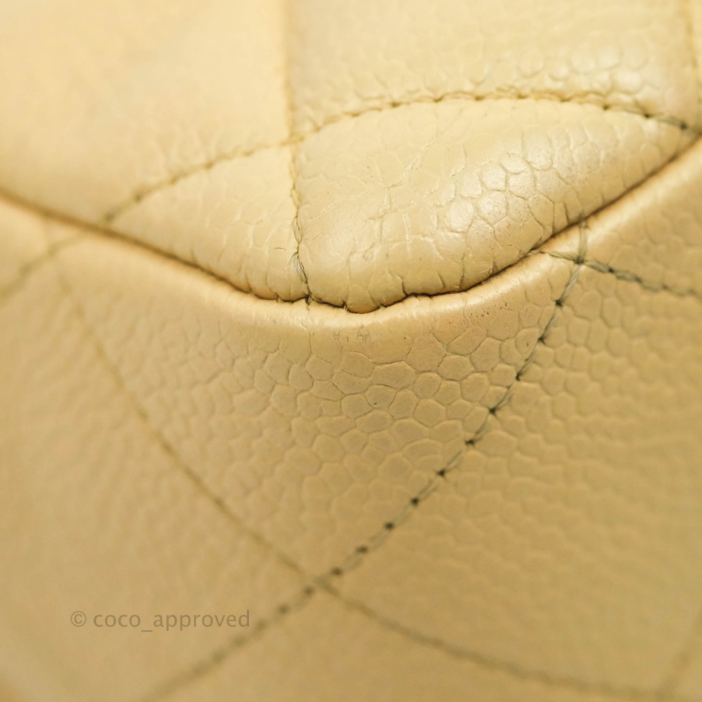 Chanel Jumbo Single Flap Beige Caviar Silver Hardware
