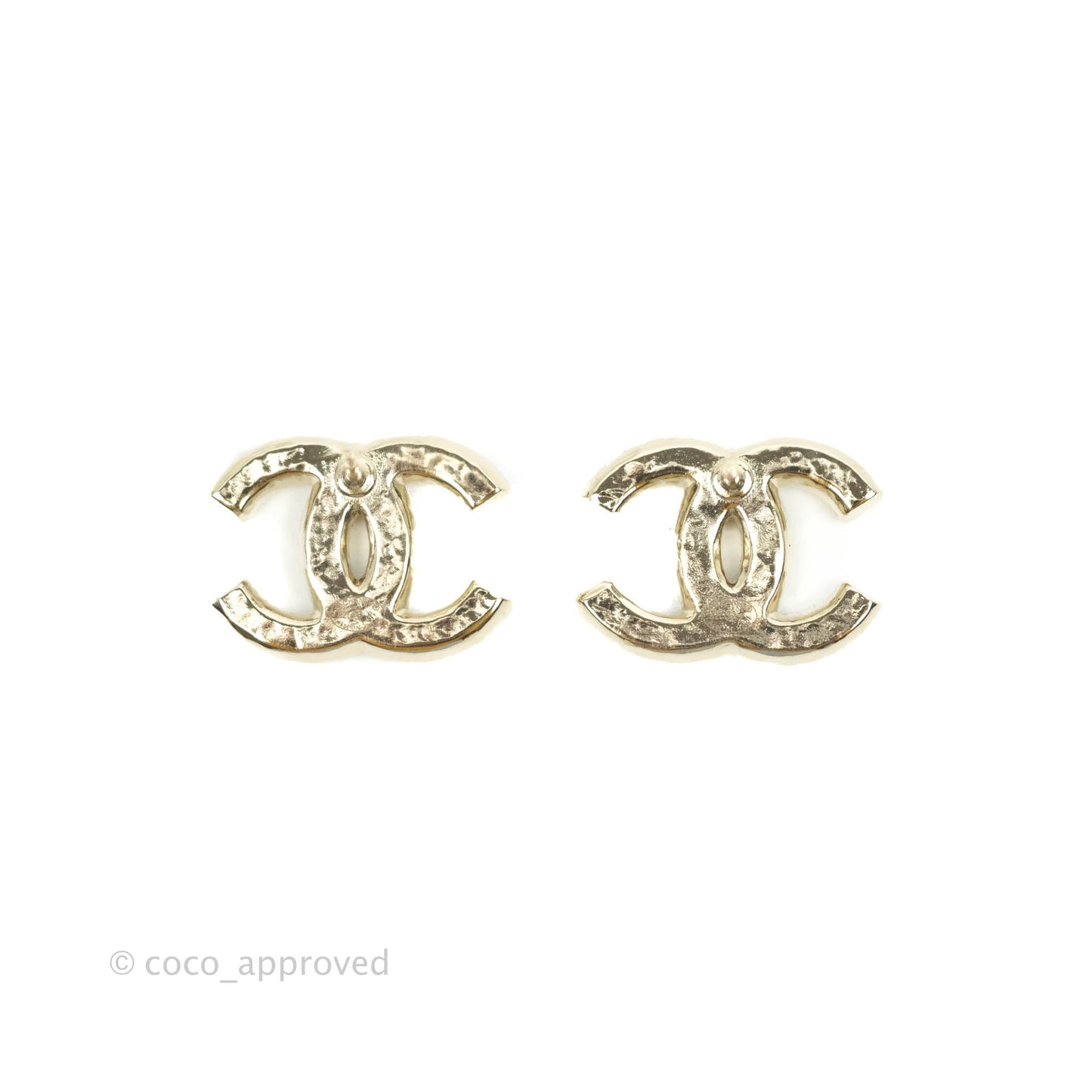 Chanel CC Pearl Earrings Gold Tone 21P