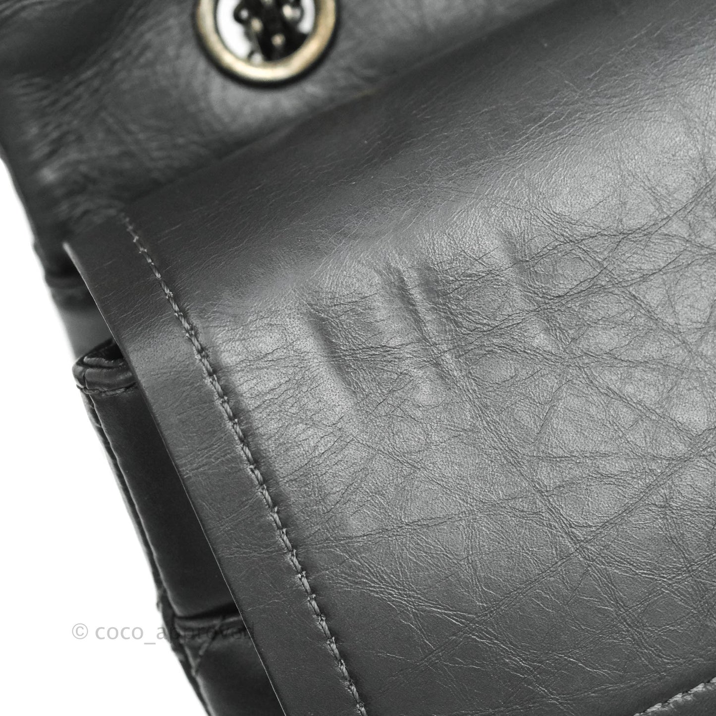 Chanel Reissue 227 Quilted Dark Grey Aged Calfskin Ruthenium Hardware