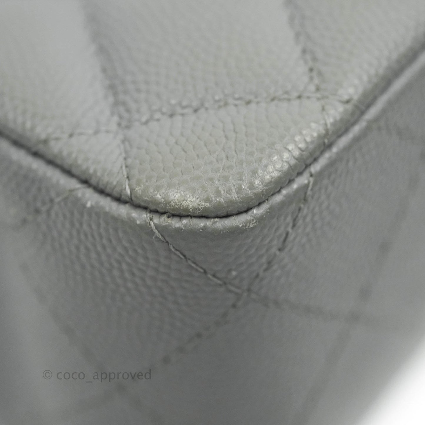 Chanel Small Classic Quilted Flap Grey Caviar Gold Hardware 20C