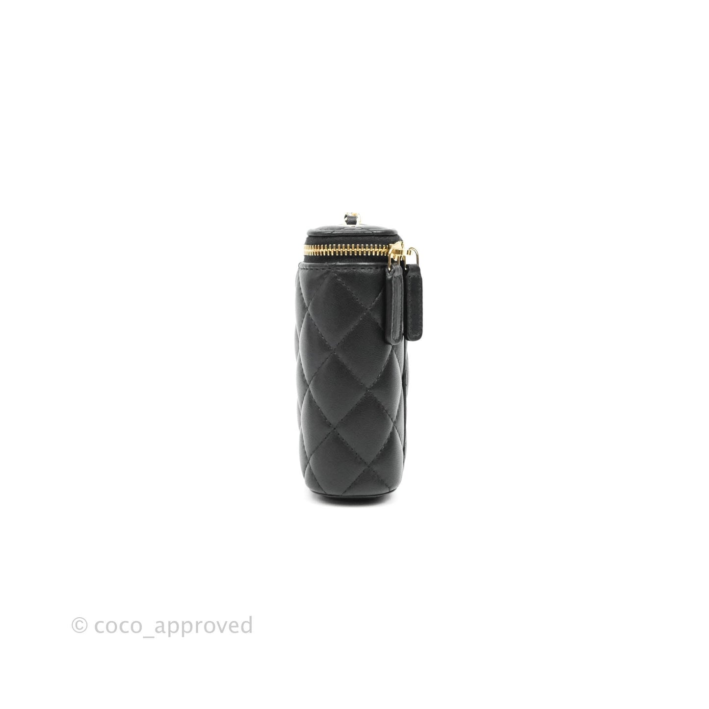 Chanel Classic Mini Vanity With Chain Black Lambskin Gold Hardware