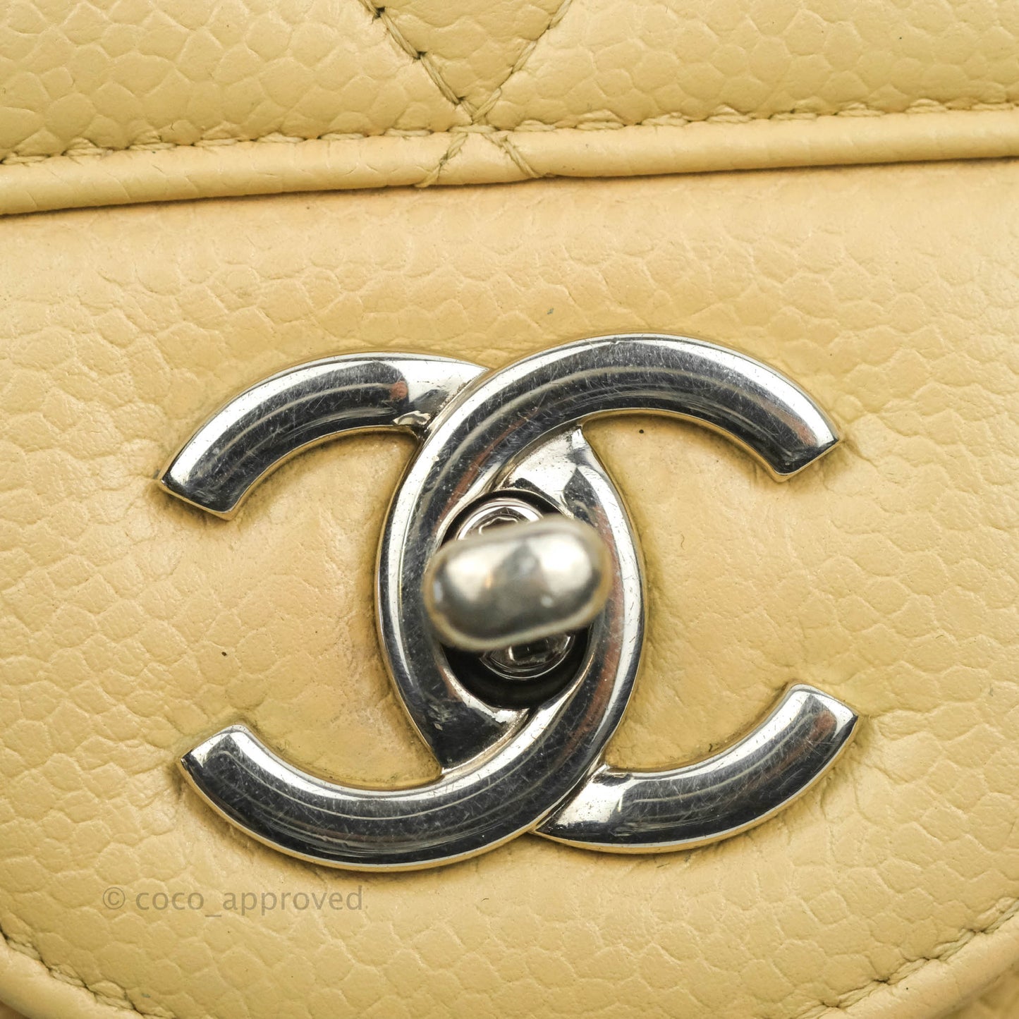 Chanel Jumbo Single Flap Beige Caviar Silver Hardware