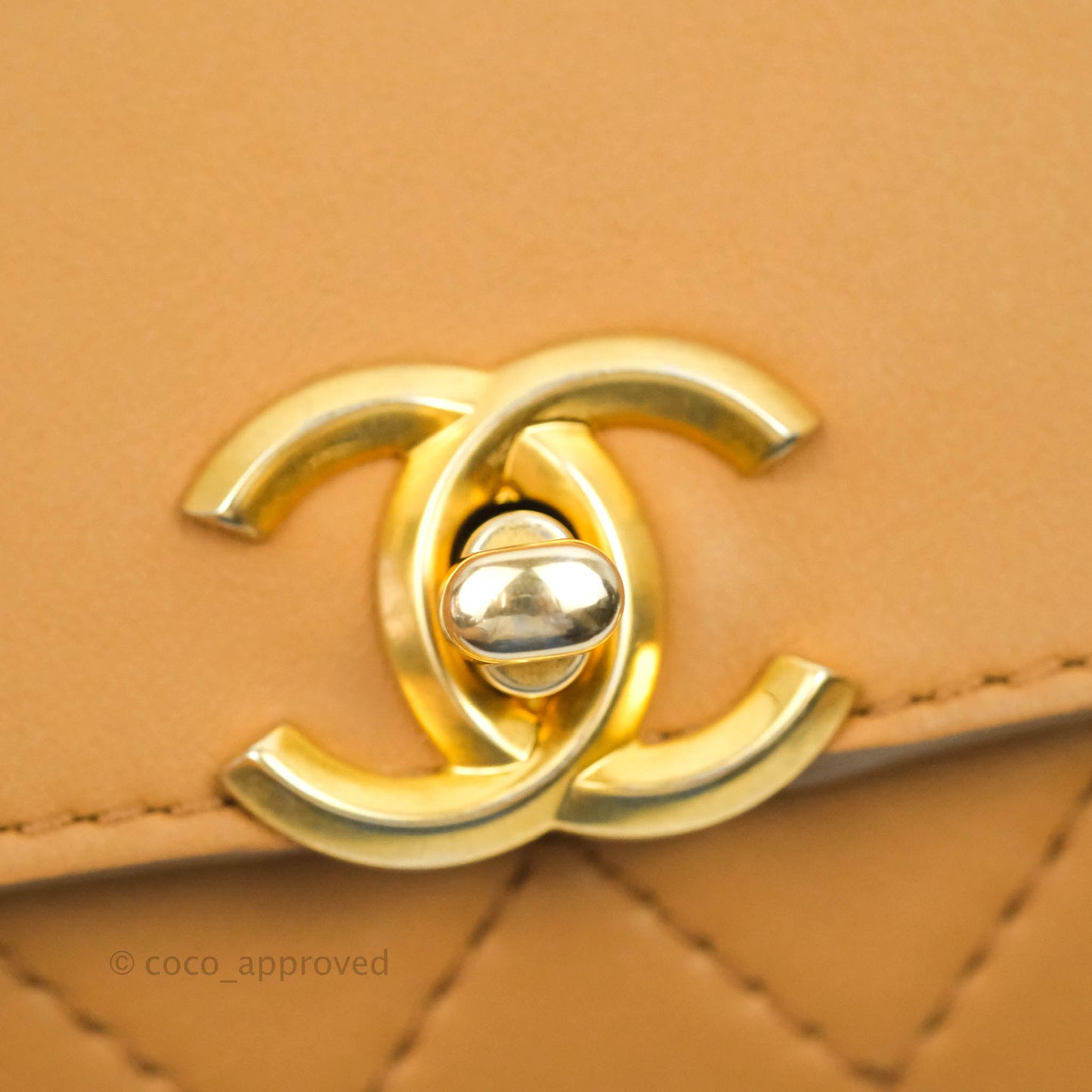 Chanel Quilted Flap With Coin Purse Caramel Calfskin Aged Gold Hardware 19K