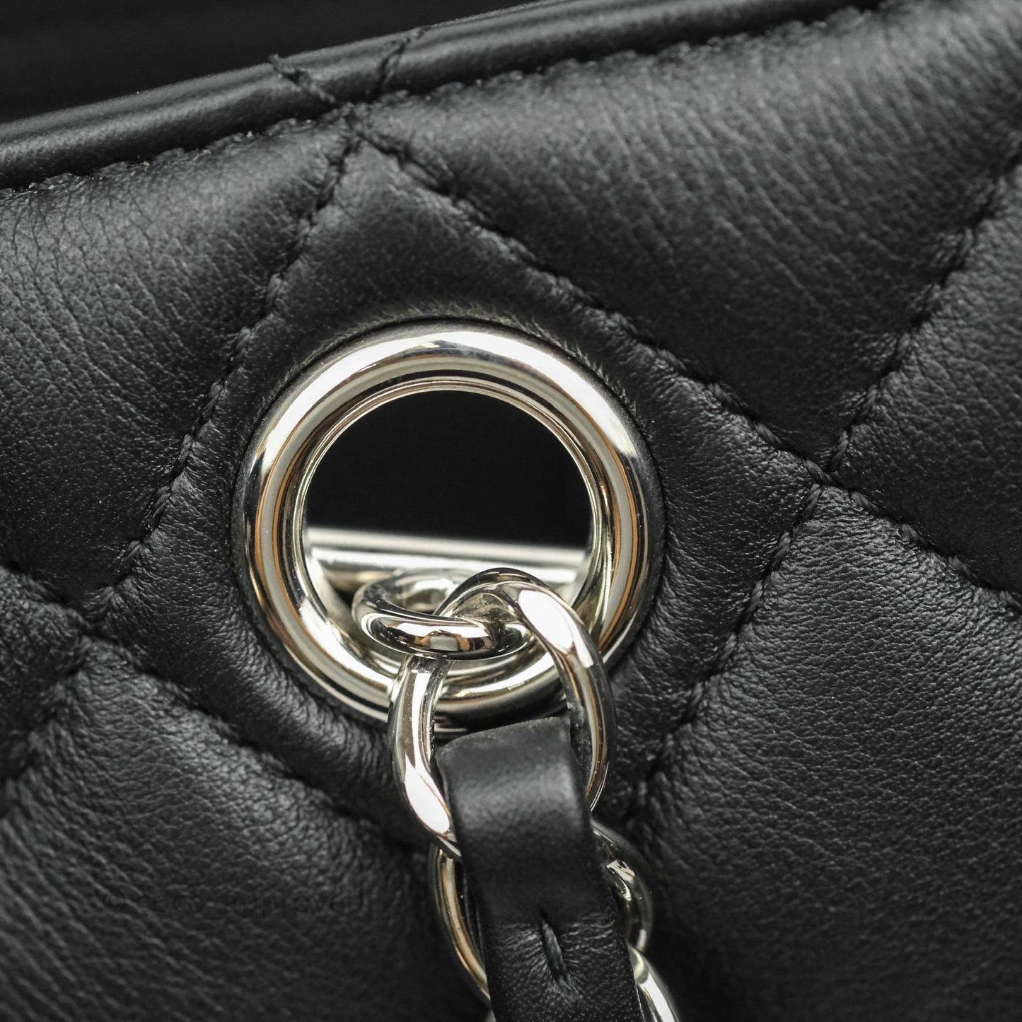 Chanel Classic Quilted Black Calfskin Shopping Bag Silver Hardware