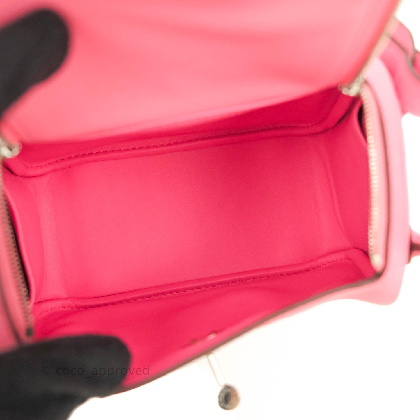 Hermès Mini Lindy 20 Rose Ete Swift Palladium Hardware