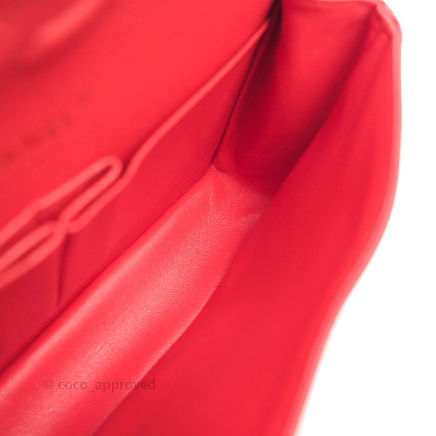 Chanel Classic M/L Medium Double Flap Chilli Red Caviar Gold Hardware 19C