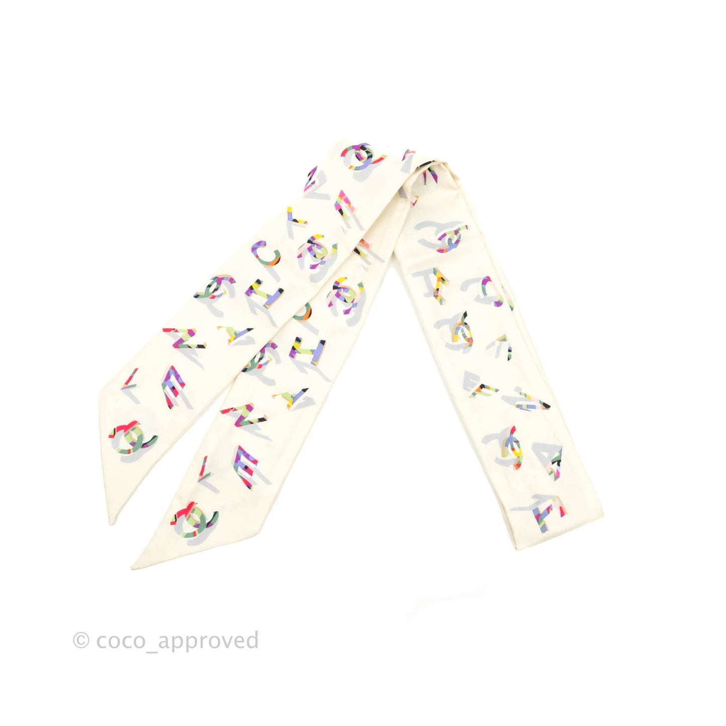 Chanel Silk Twilly in Pale Beige