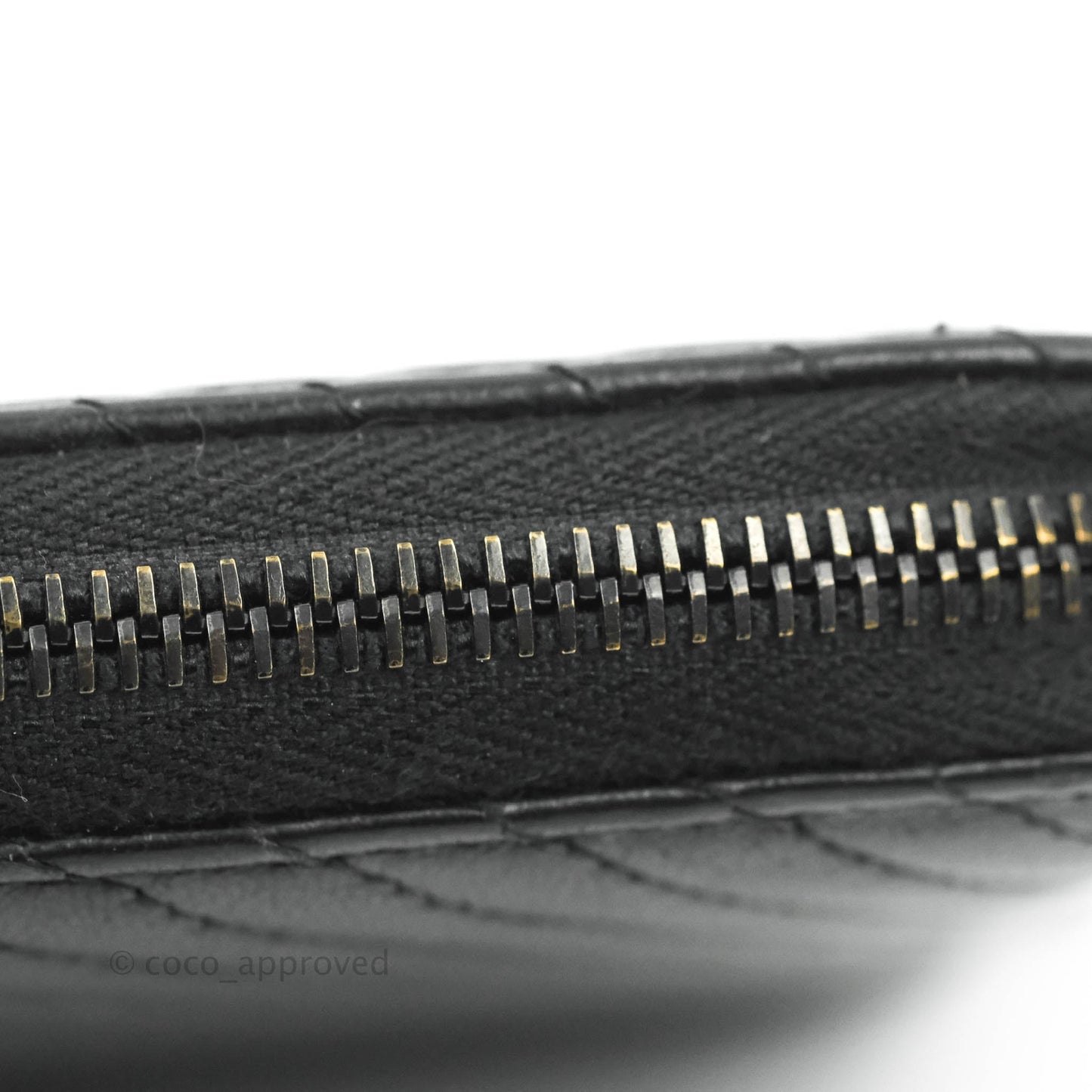 Chanel Chevron Zipped Around Long Wallet All Black Lambskin