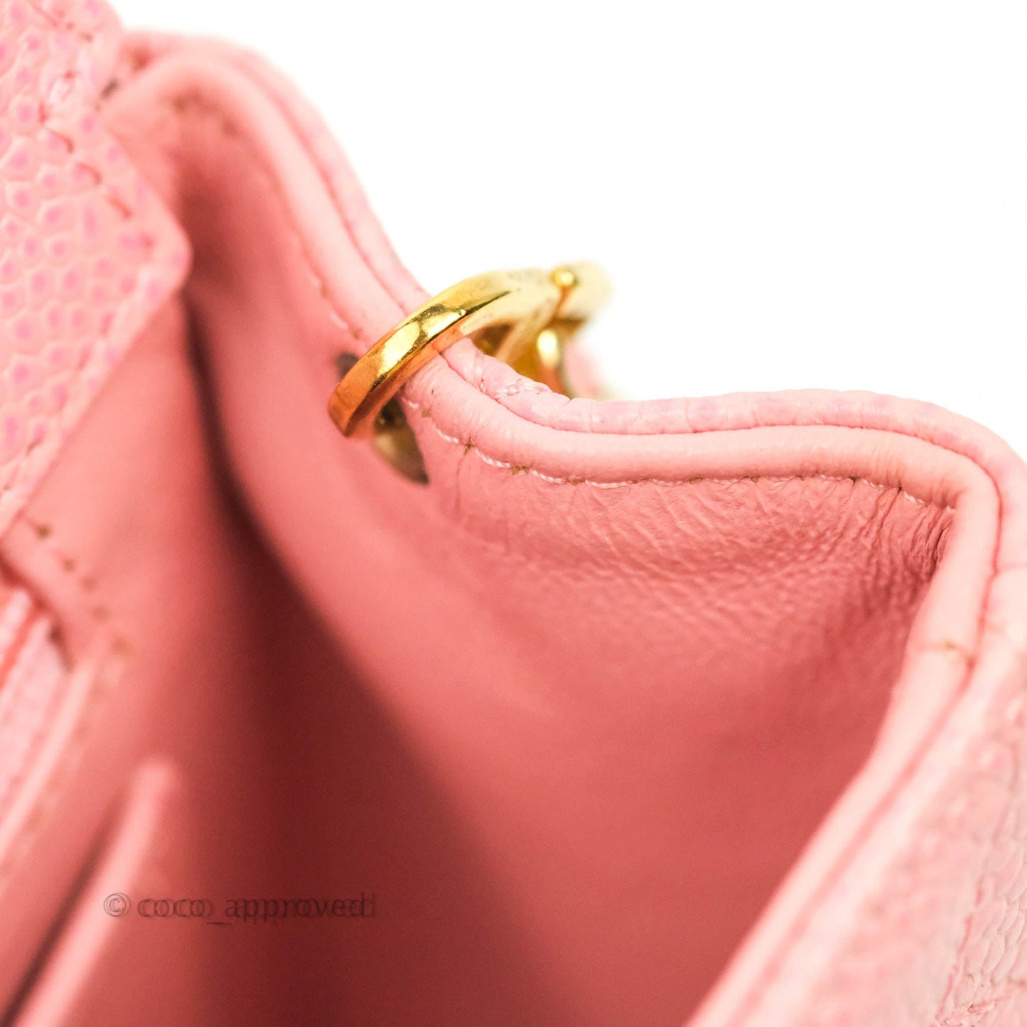 Chanel Vintage Quilted Mini Square Flap Pink Caviar 24K Gold Hardware