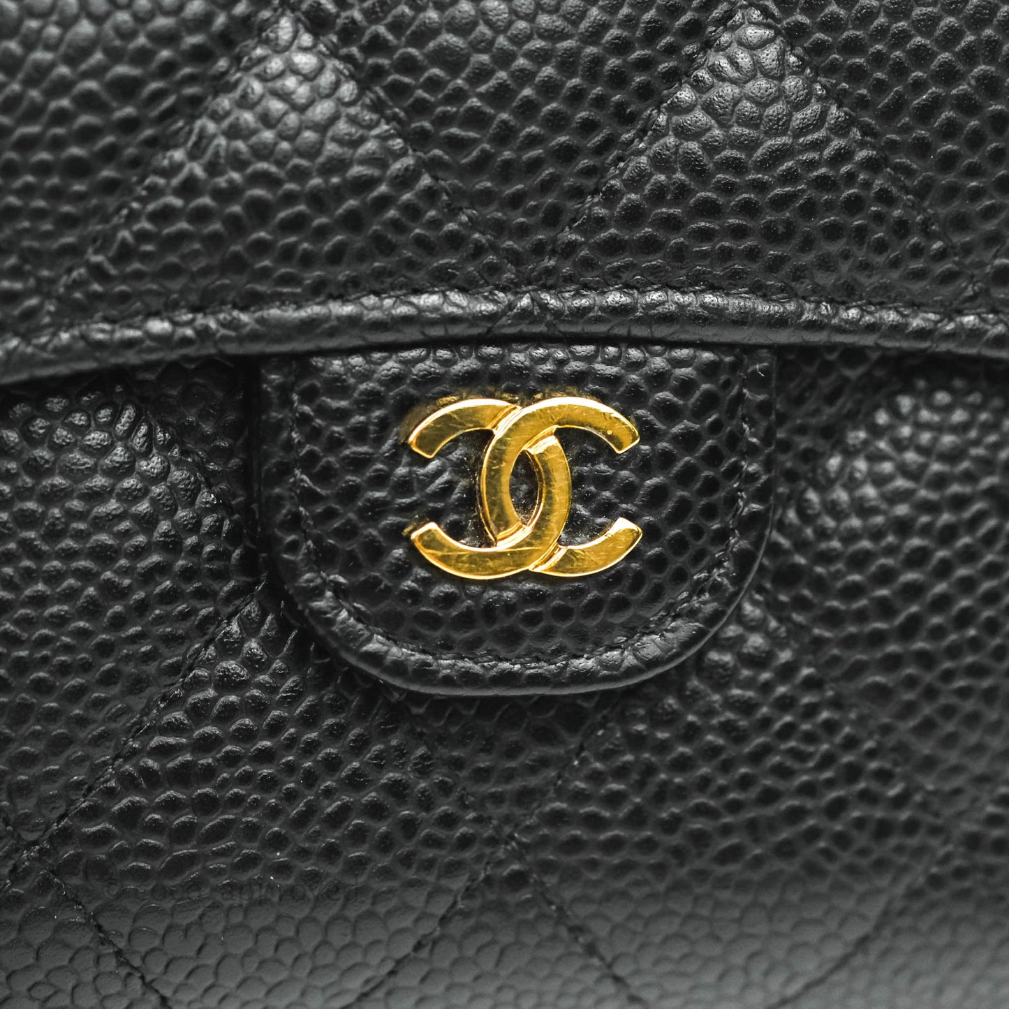 Chanel Classic Short Flap Wallet Black Caviar Gold Hardware