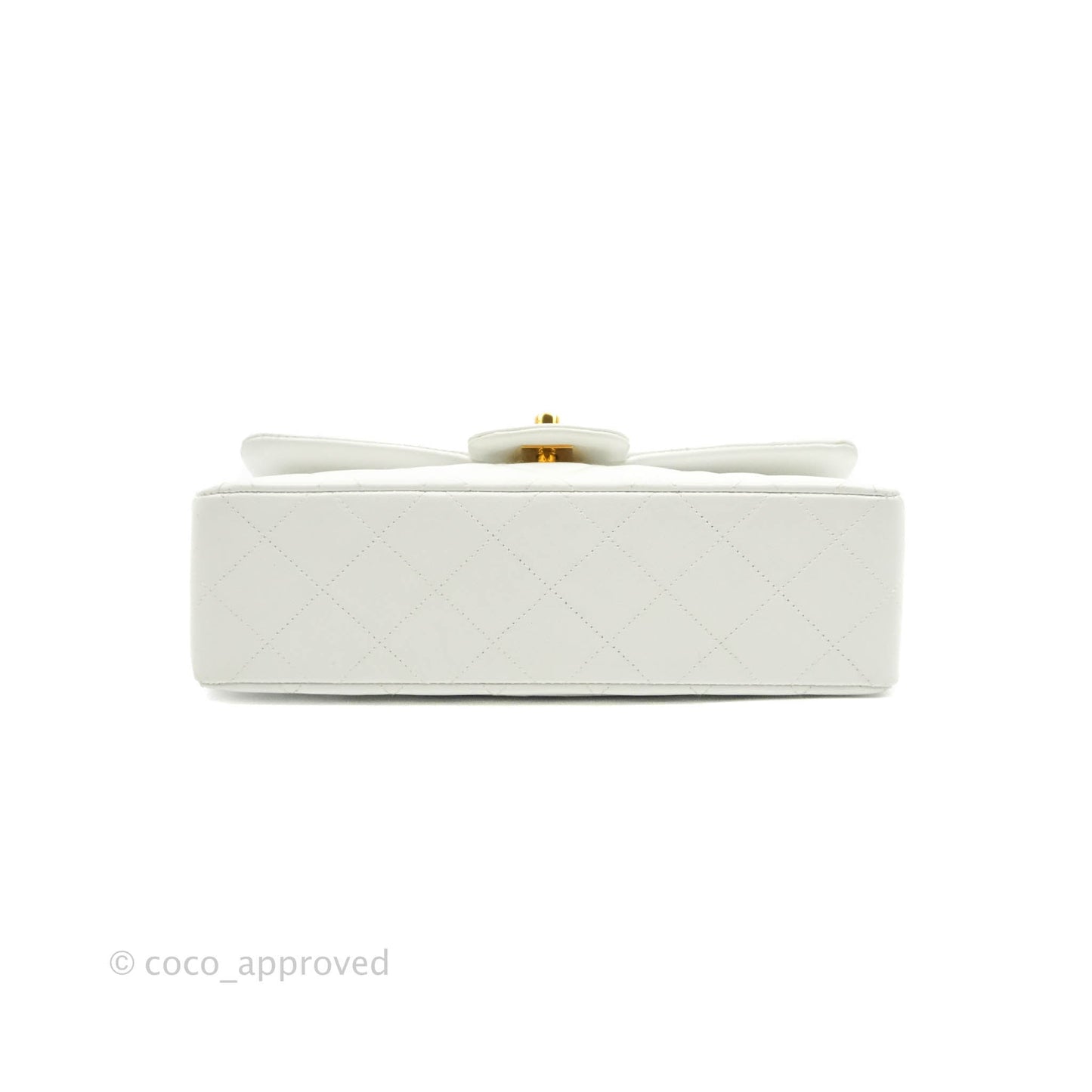 Chanel Classic Vintage Small S/M Flap White Lambskin 24K Gold Hardware