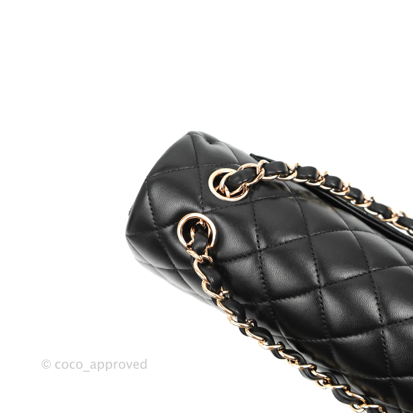Chanel Classic Small S/M Flap Black Lambskin Rose Pink-Gold Hardware