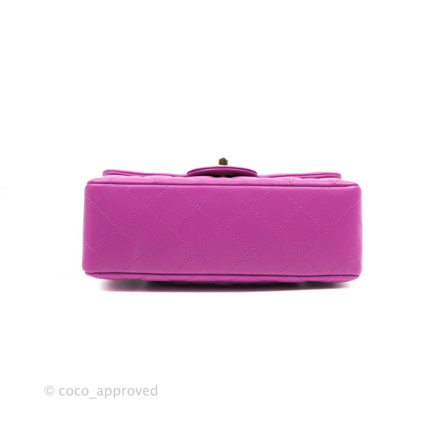 Chanel Quilted Mini Rectangular Purple Lambskin Gold Hardware