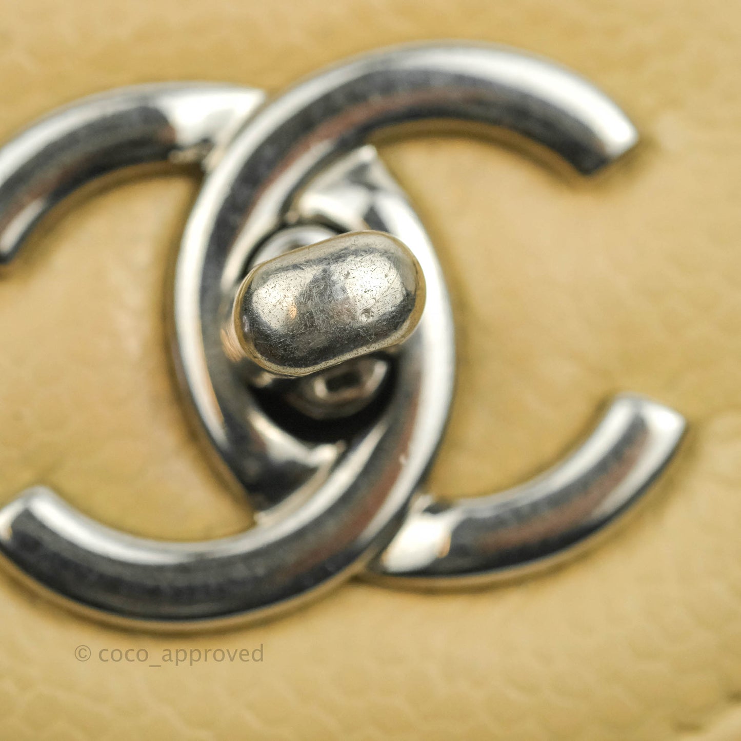 Chanel Jumbo Single Flap Beige Caviar Silver Hardware