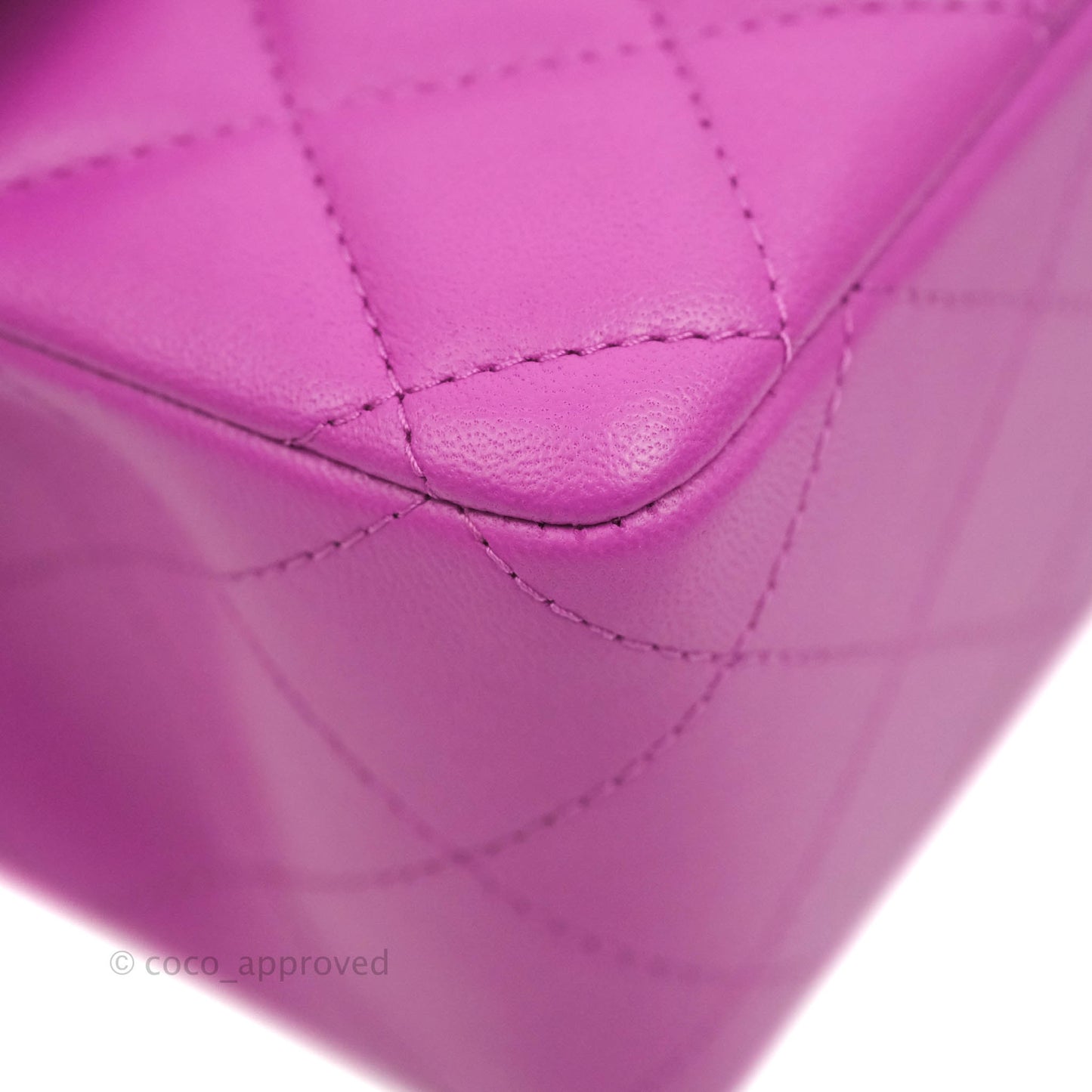 Chanel Quilted Mini Rectangular Purple Lambskin Gold Hardware