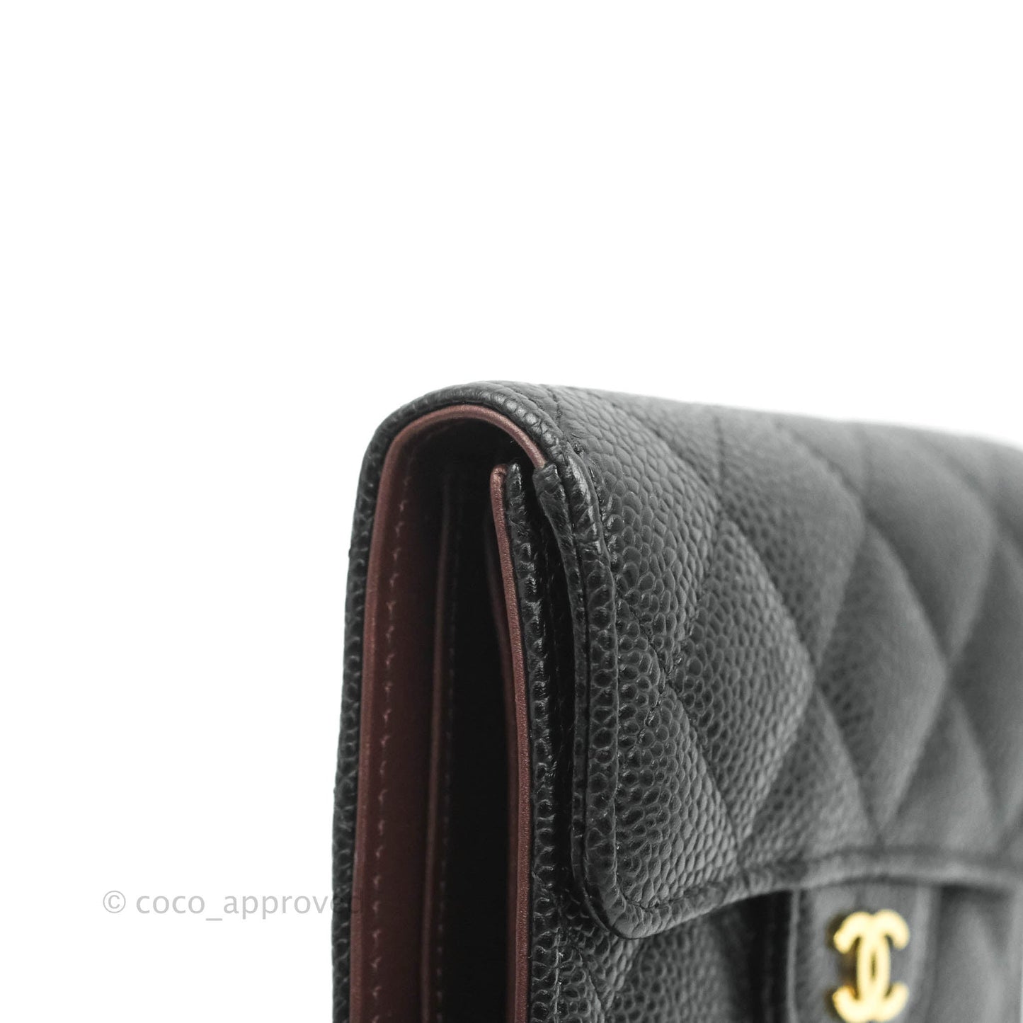 Chanel Classic Short Flap Wallet Black Caviar Gold Hardware