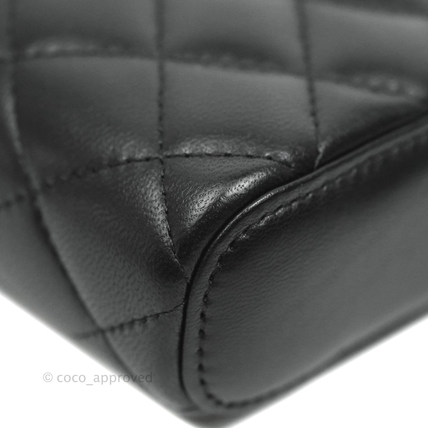 Chanel Classic Mini Vanity With Chain Black Lambskin Gold Hardware