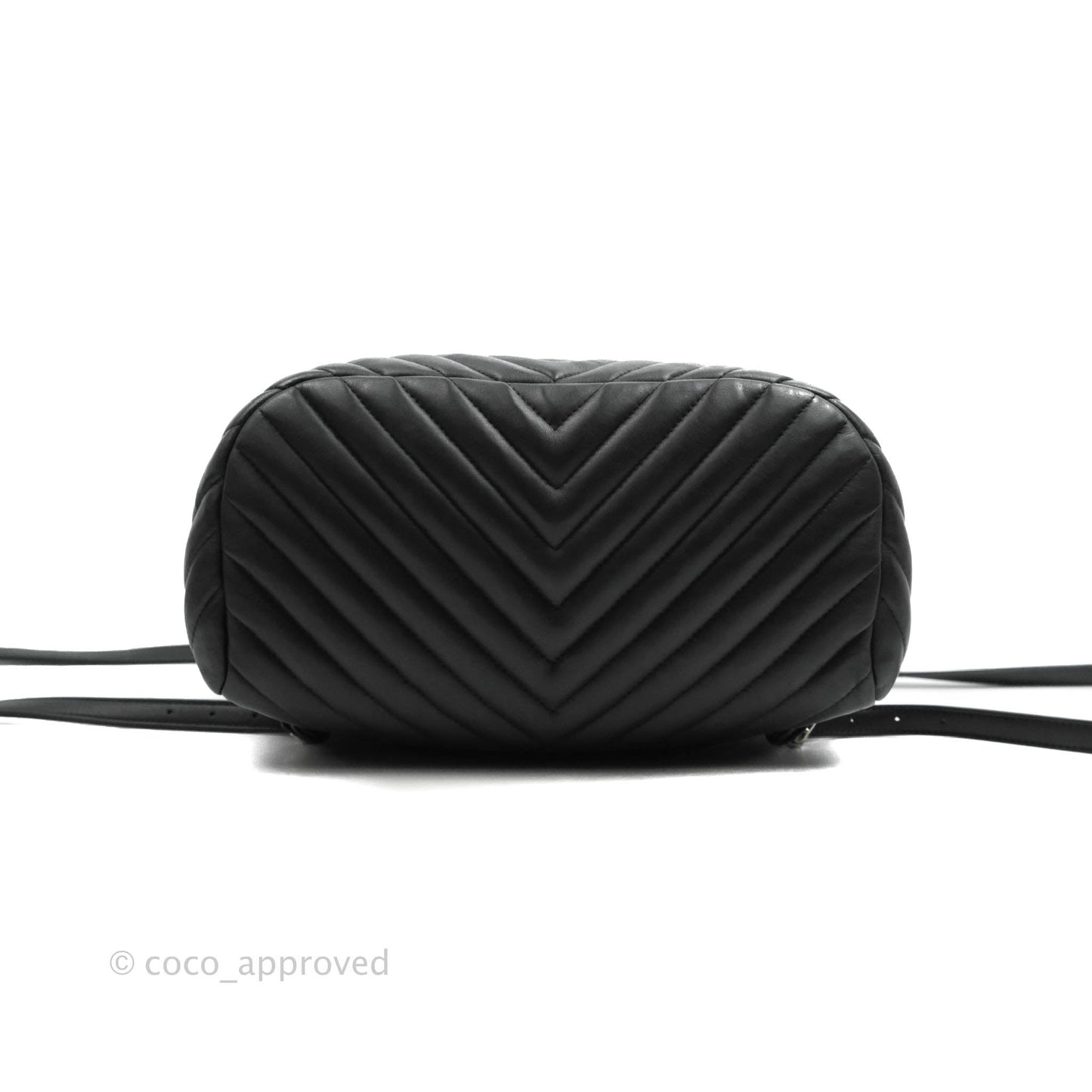 Chanel Medium Chevron Urban Spirit Backpack Black Calfskin Silver Hardware