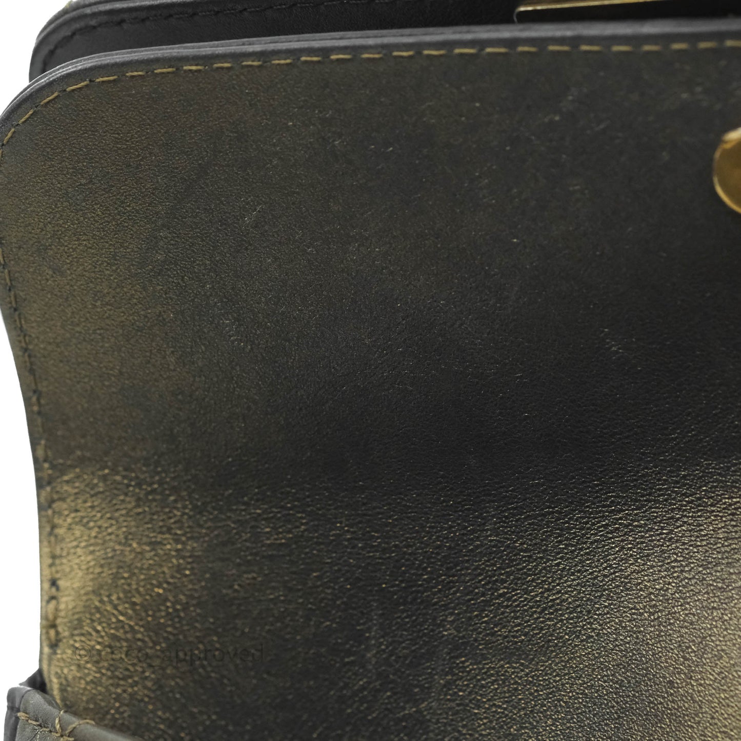 Chanel Small Enamel CC Flap Bag Quilted Iridescent Grey Lambskin Aged Gold Hardware