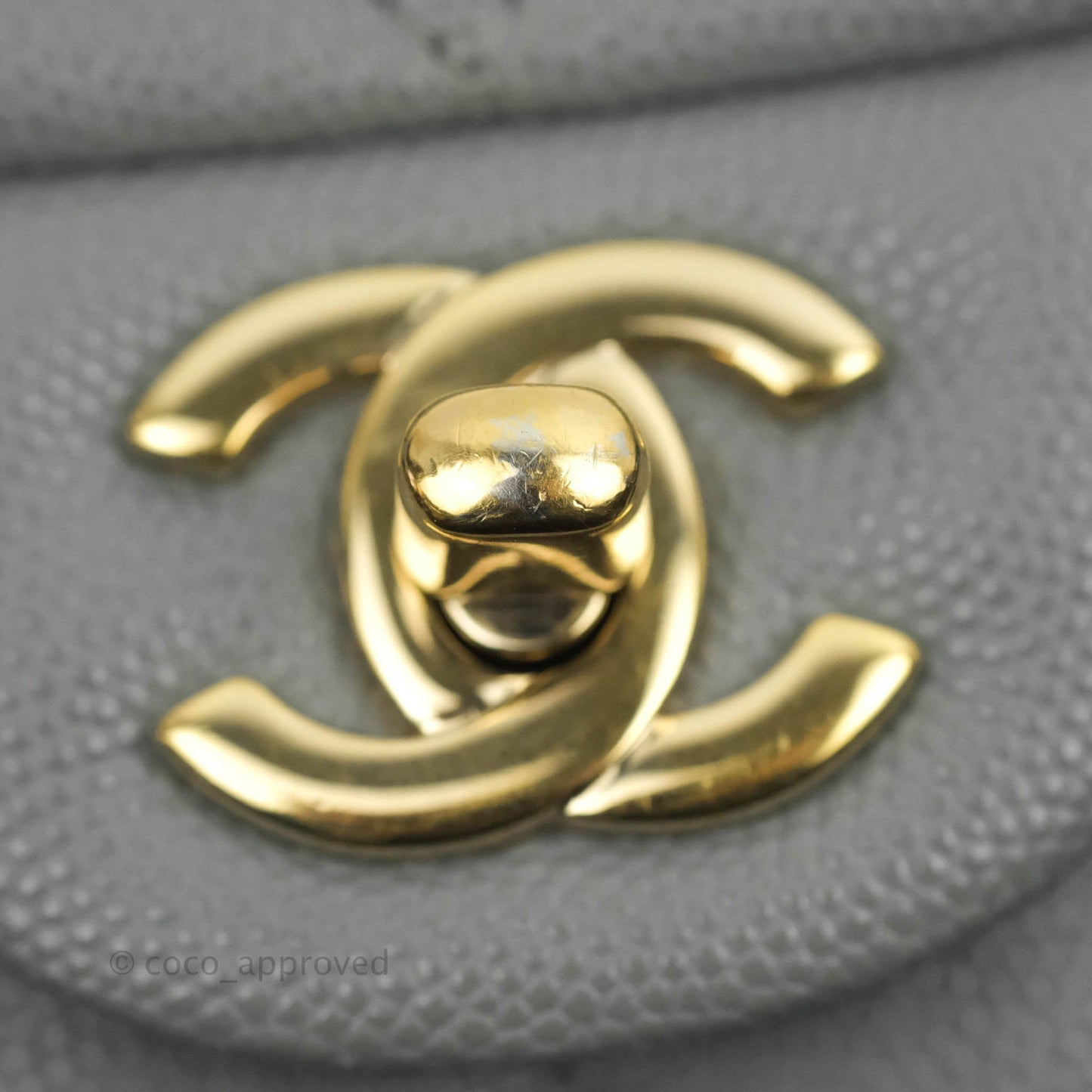 Chanel Small Classic Quilted Flap Grey Caviar Gold Hardware 20C