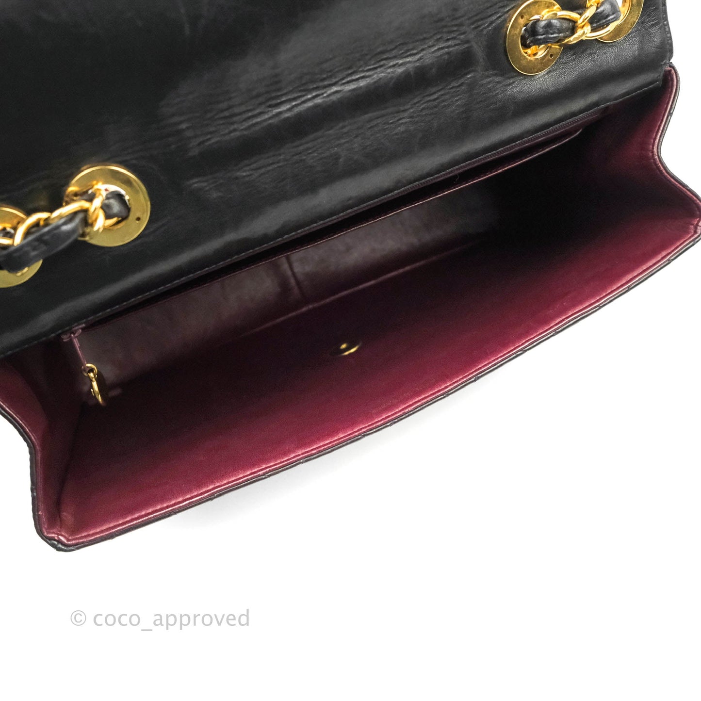 Chanel Vintage Jumbo Single Flap Black Lambskin 24K Gold Hardware