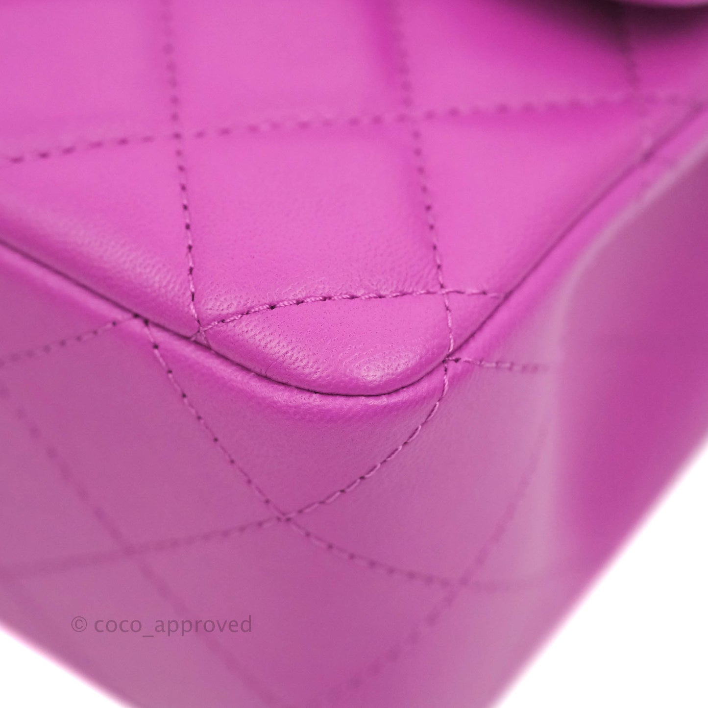 Chanel Quilted Mini Rectangular Purple Lambskin Gold Hardware