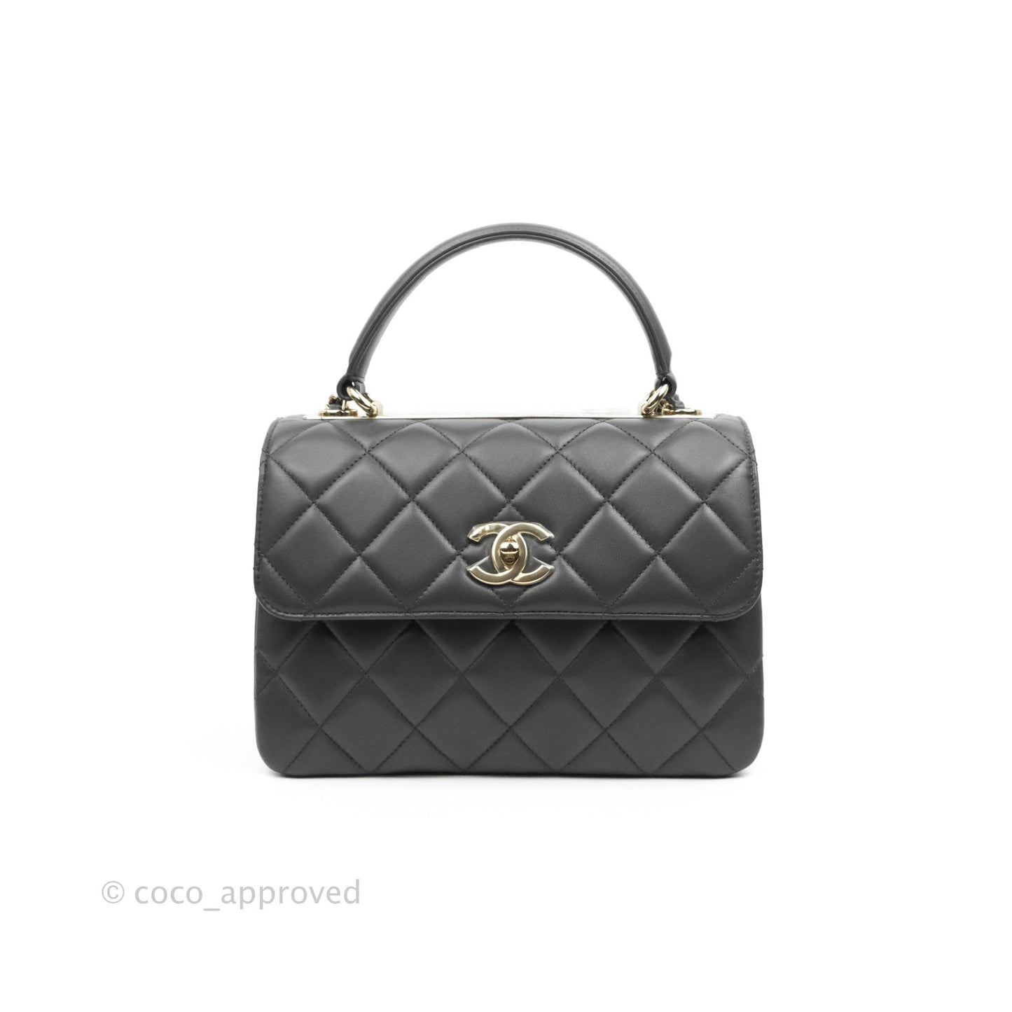 Chanel Small Trendy CC Dark Grey Lambskin Gold Hardware 21K